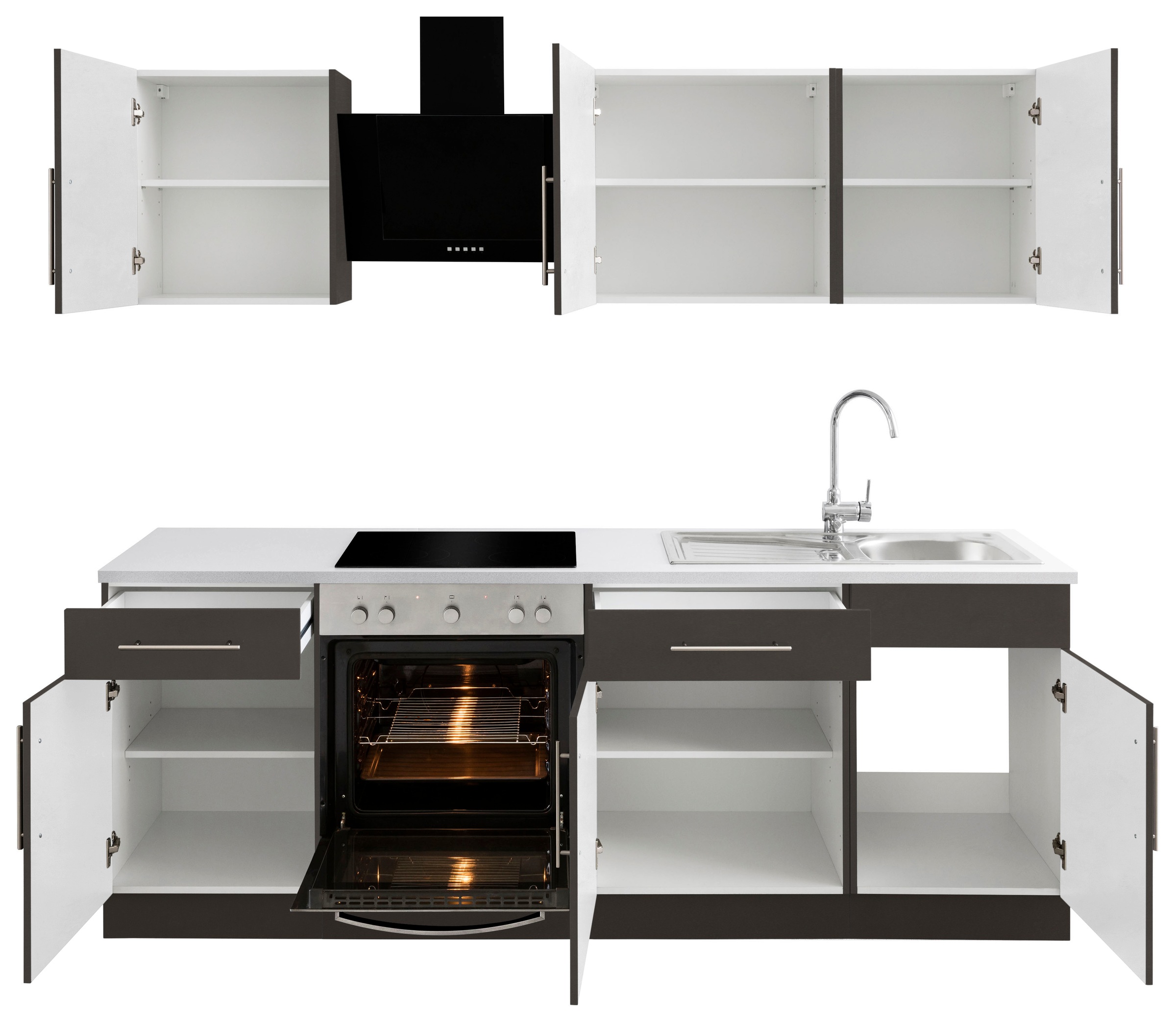 wiho Küchen Küchenzeile "Cali, TOPSELLER" ohne E-Geräte, Breite 220 cm günstig online kaufen