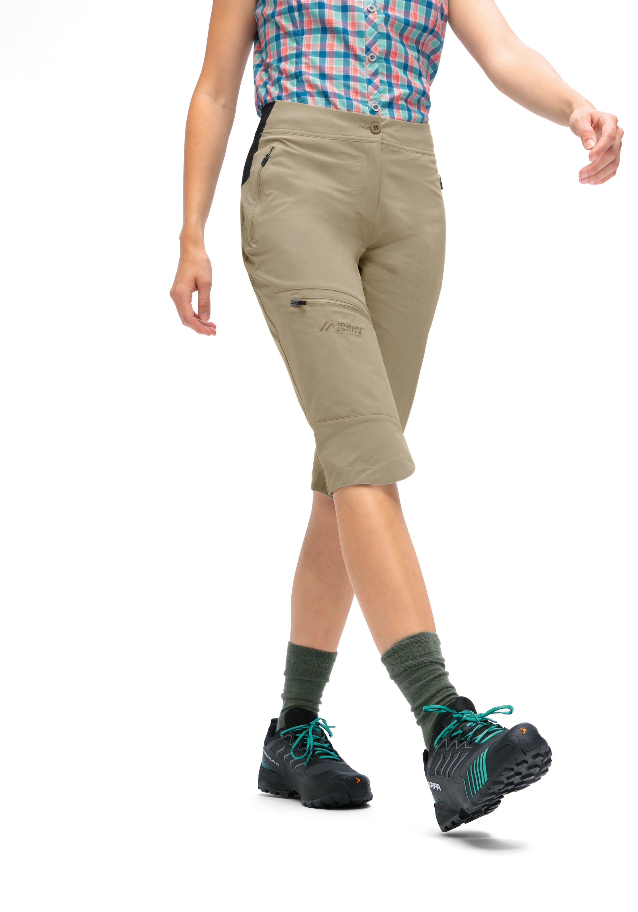 Maier Sports Outdoorhose »Inara slim Capri Vario«, Damen Wanderhose, elastische Funktionshose mit 4 Taschen, Slim Fit