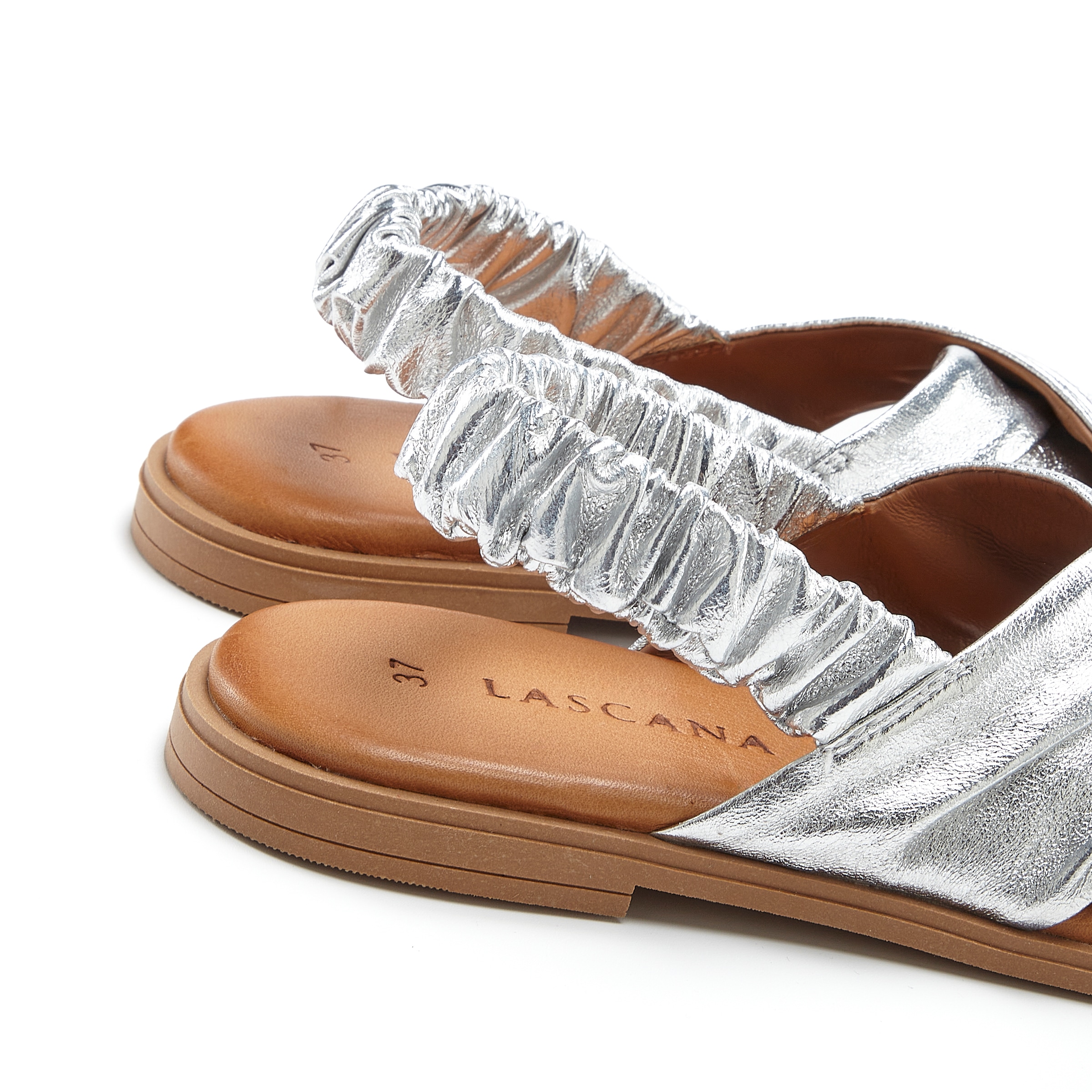Vivance Sandale »Sandalette, Sommerschuh, offener Schuh, Pantolette«, aus Leder mit elastischen Riemchen