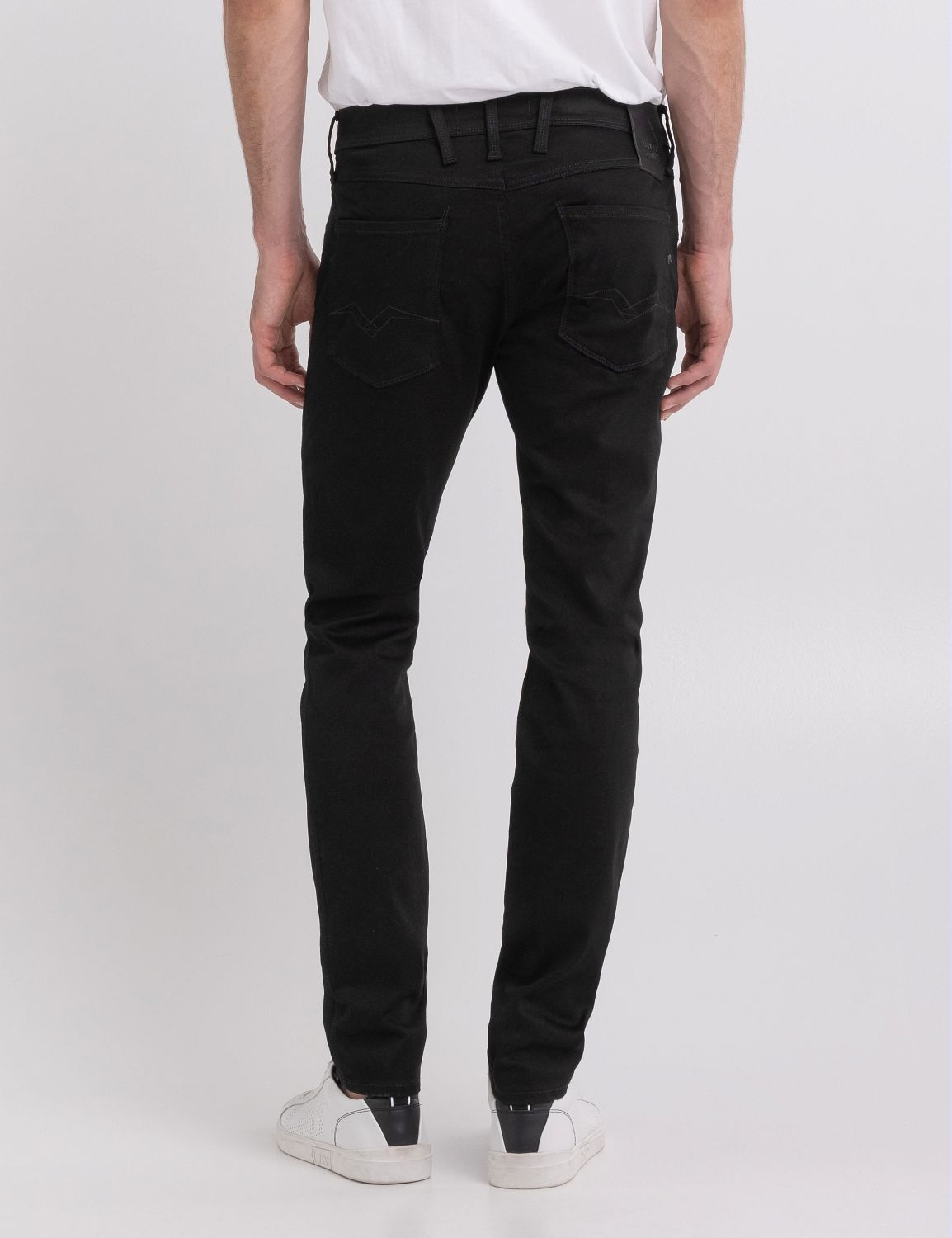 Slim-fit-Jeans REPLAY "Anbass", Damen, Gr. 32, Länge 36, schwarz (schwarz fb1), Denim/Jeans, Obermaterial: 74% Baumwolle, 22% Polyester, 4% Elasthan, slim fit normal, Jeans Slim-fit-Jeans 3