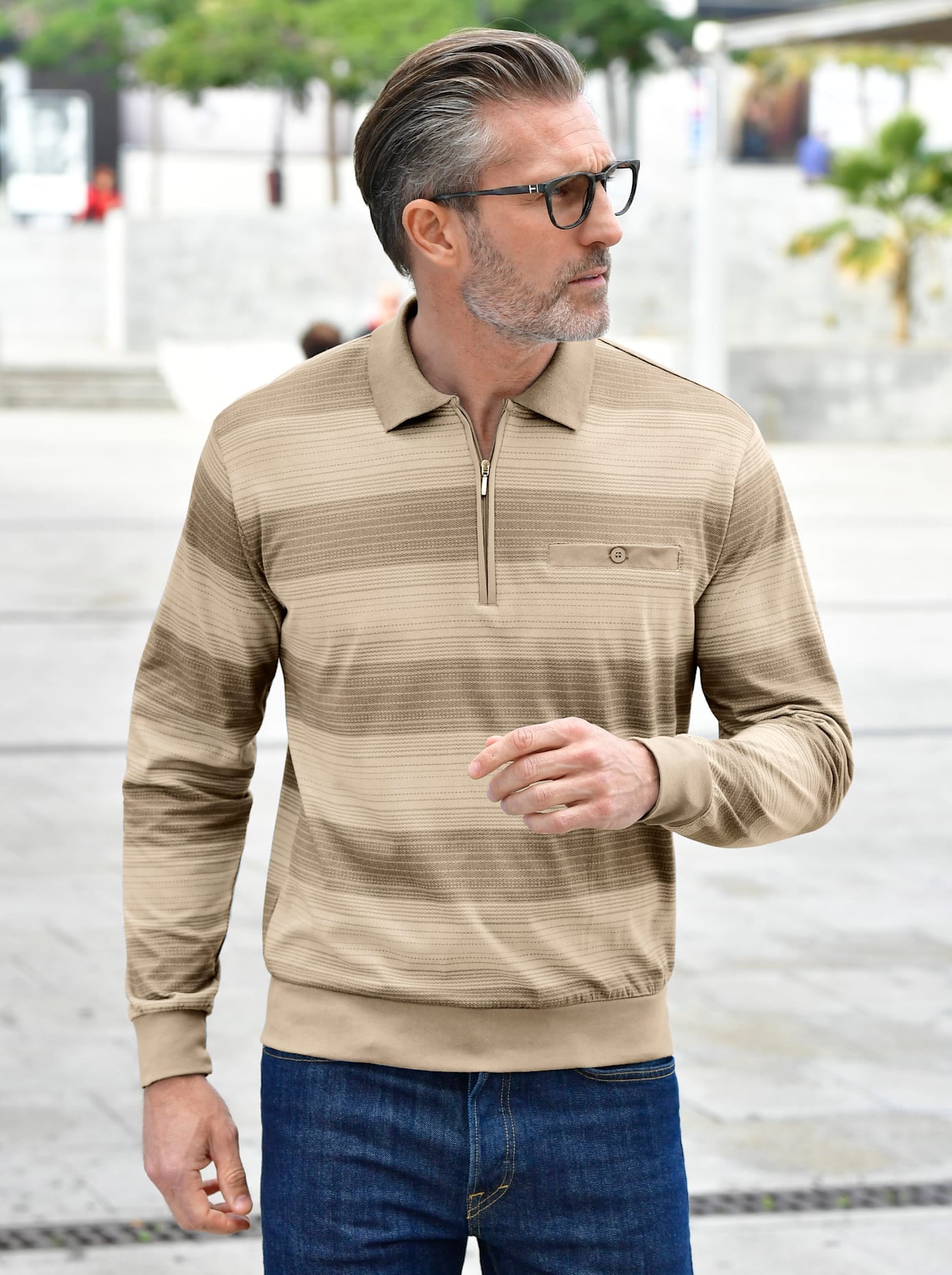 Marco Donati Poloshirt "Langarm-Shirt"