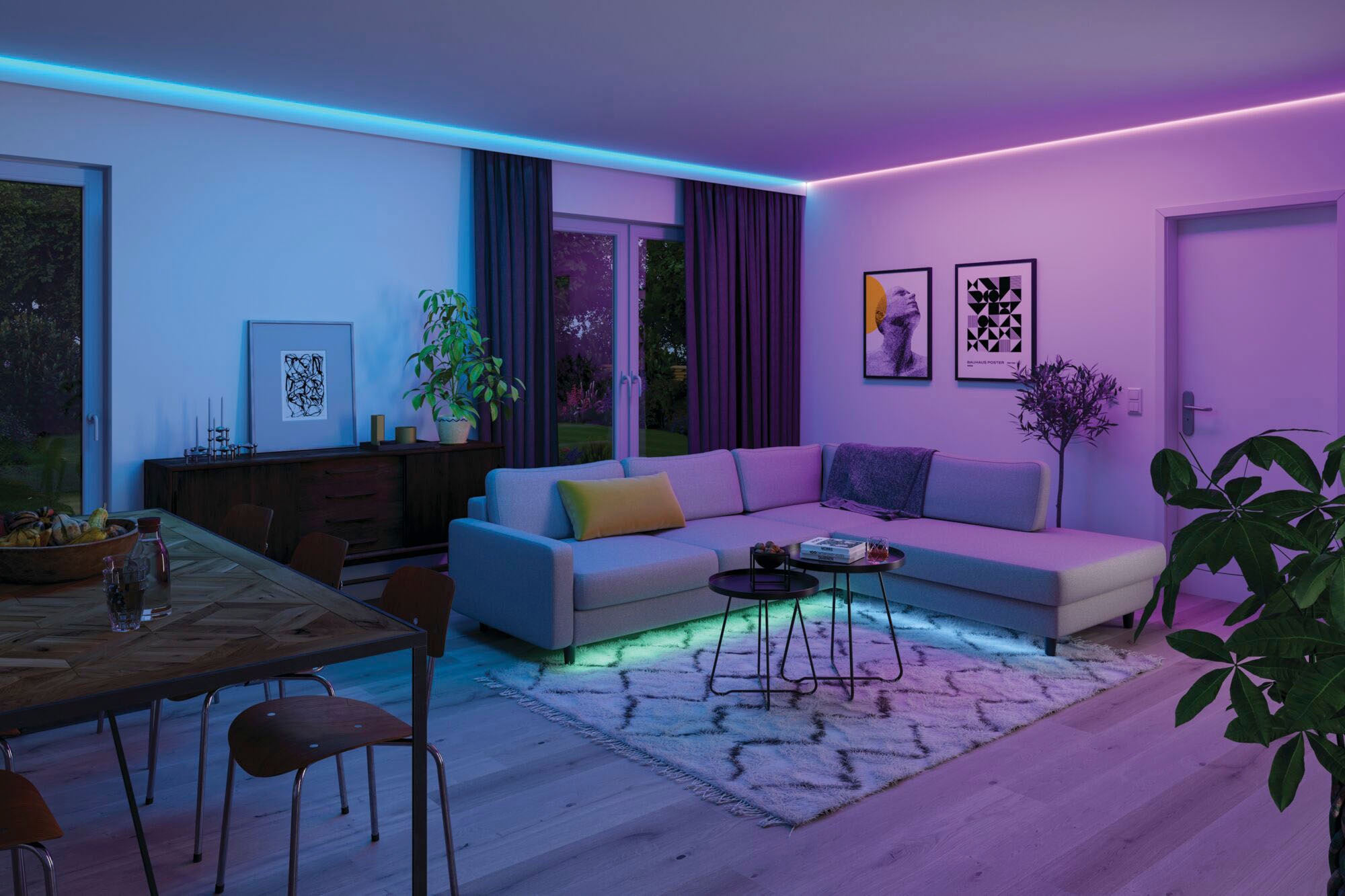 Paulmann LED-Streifen »MaxLED 1000 Basisset 1,5m IP44 Cover 3000K 18W 230/24V 50VA Silber«, 1 St.-flammig, RGBW
