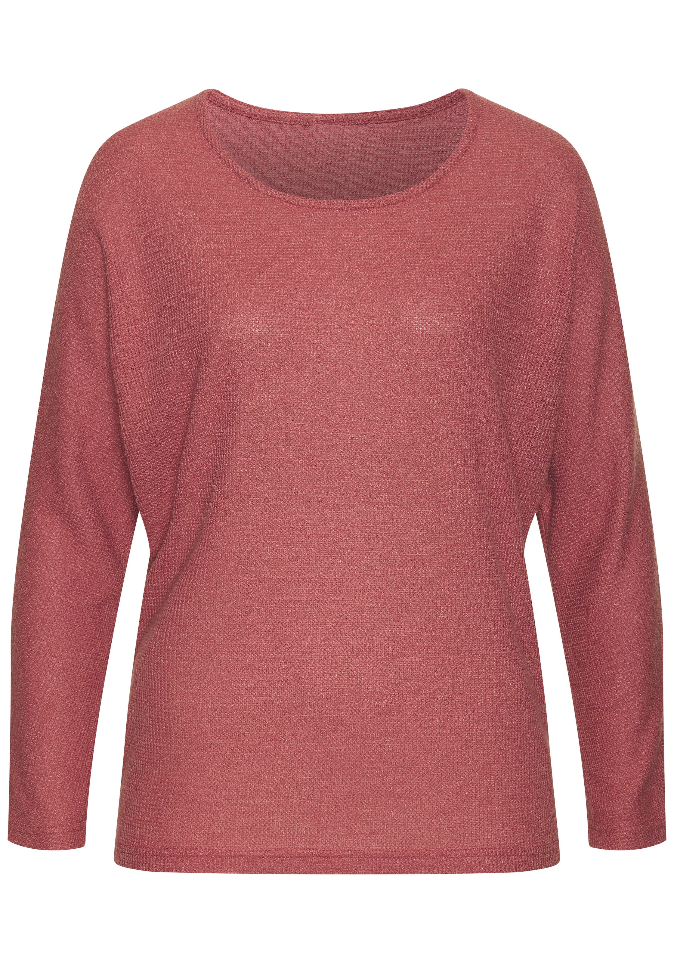 Vivance Langarmshirt »aus flauschigem Strick«, aus bügelfreier Qualität
