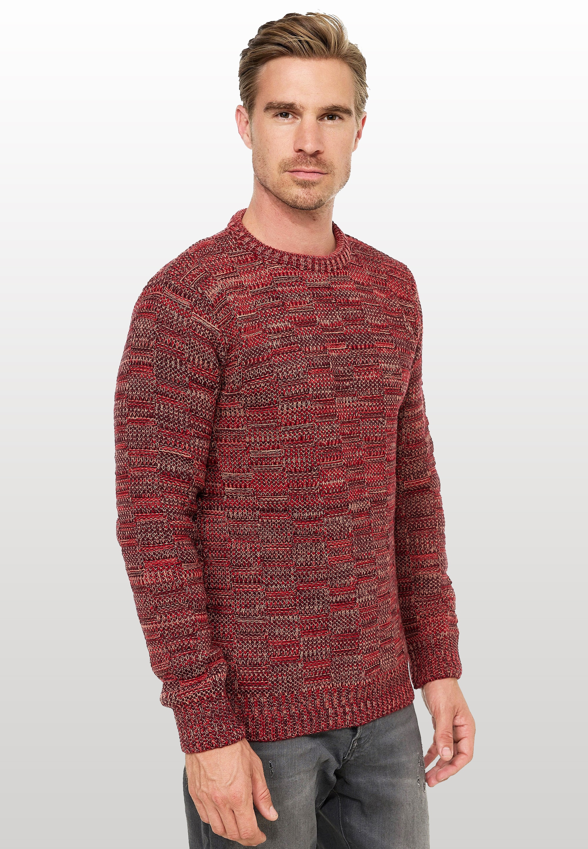 Rusty Neal Strickpullover, mit dezenter Musterung und Strick-Design
