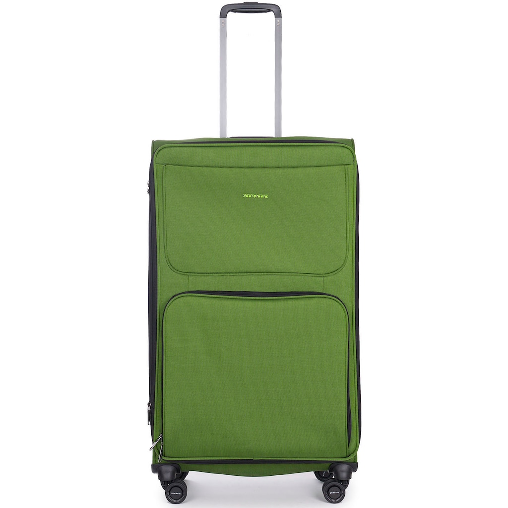Stratic Weichgepäck-Trolley »Bendigo Light + L, green«, 4 Rollen, Reisekoffer großer Koffer Aufgabegepäck TSA-Zahlenschloss