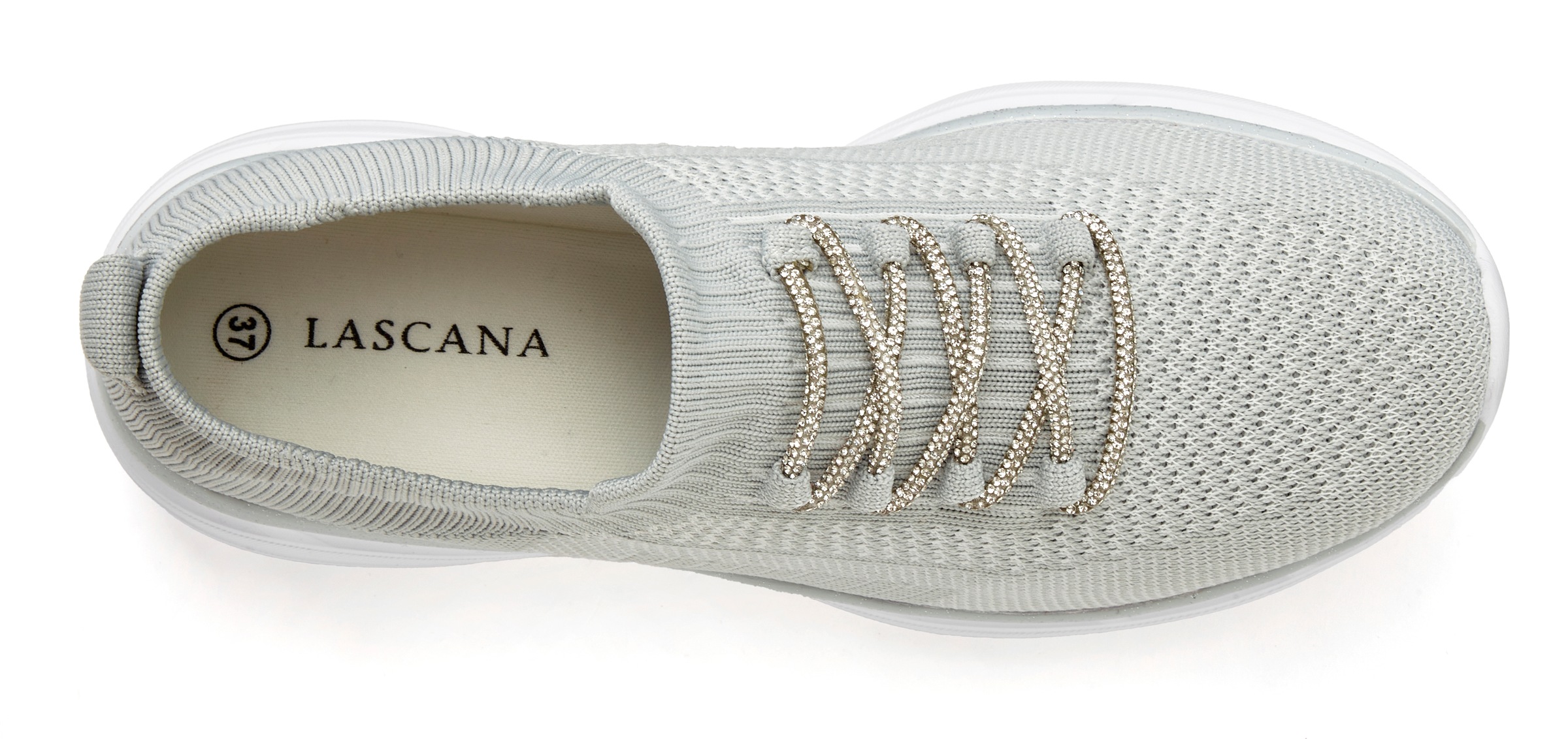 Thumbnail - LASCANA Sneaker "Slip-On-Sneaker, Slipper, Freizeitschuh," mit modischer Glitzerschnürung VEGAN