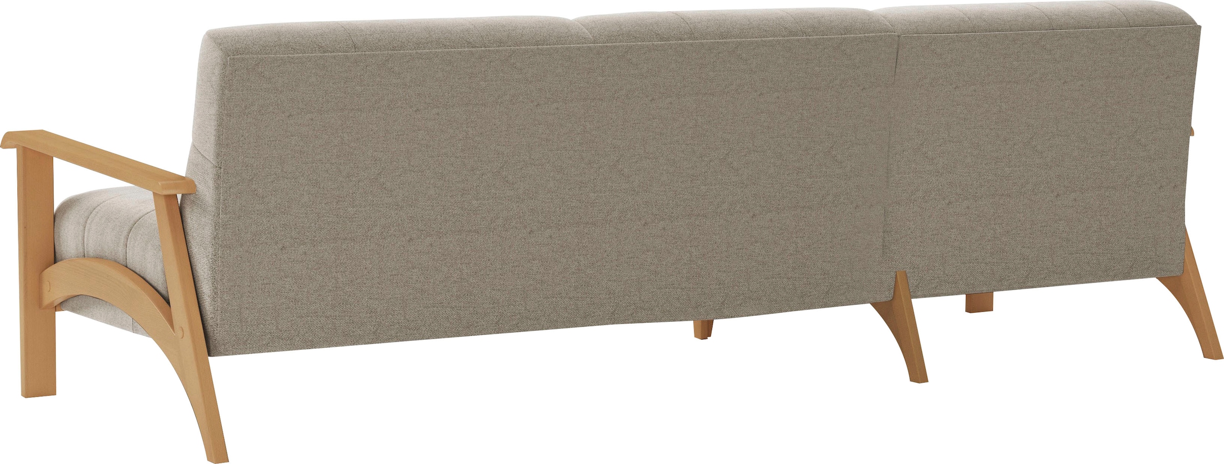 sit&more Ecksofa »Billund L-Form«, Armlehnen aus eichefarbigem Buchenholz, verschiedene Bezüge und Farben
