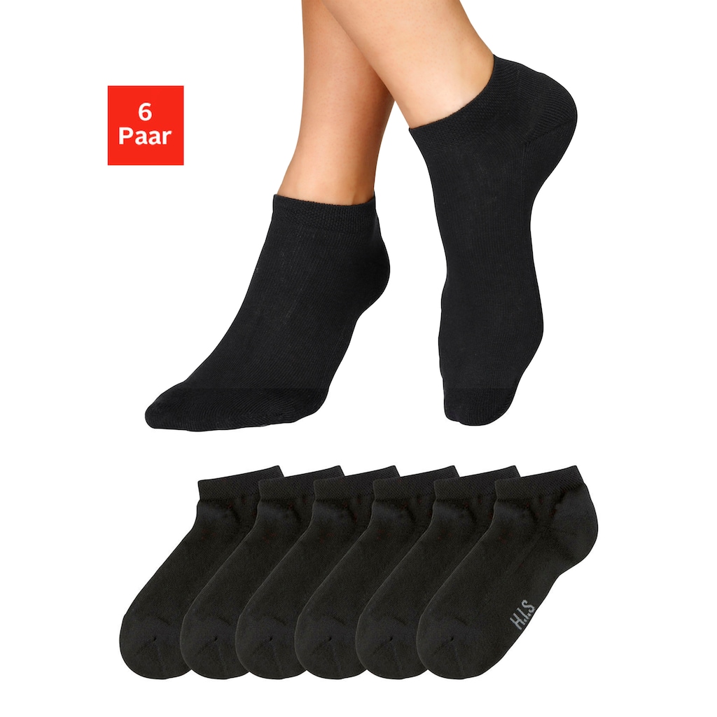 H.I.S Sneakersocken, (Set, 6 Paar), mit weicher Frotteesohle