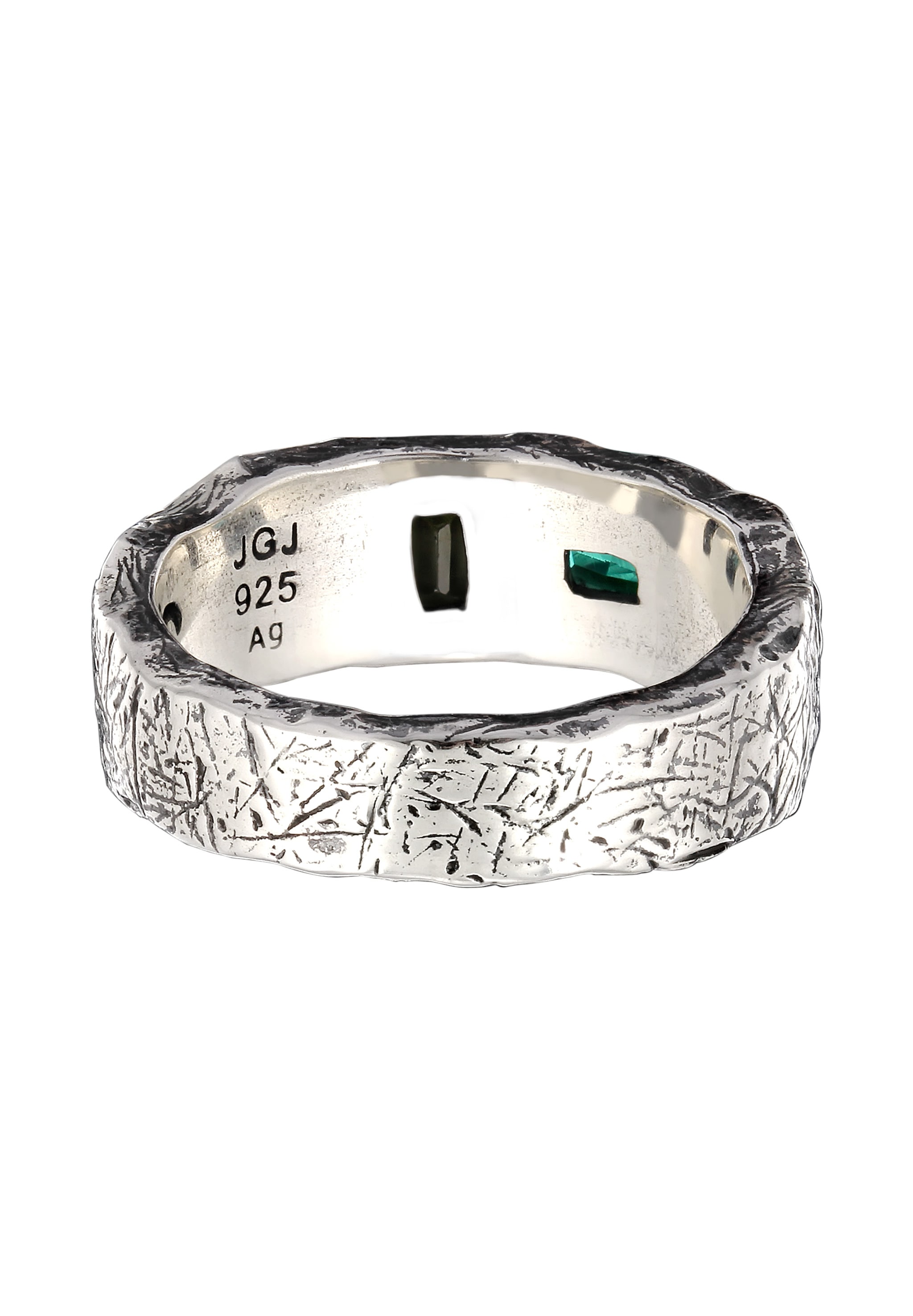 HAZE & GLORY Partnerring »Ring Emerald Synthetisch Smaragdgrün 925 Sterling Silber«