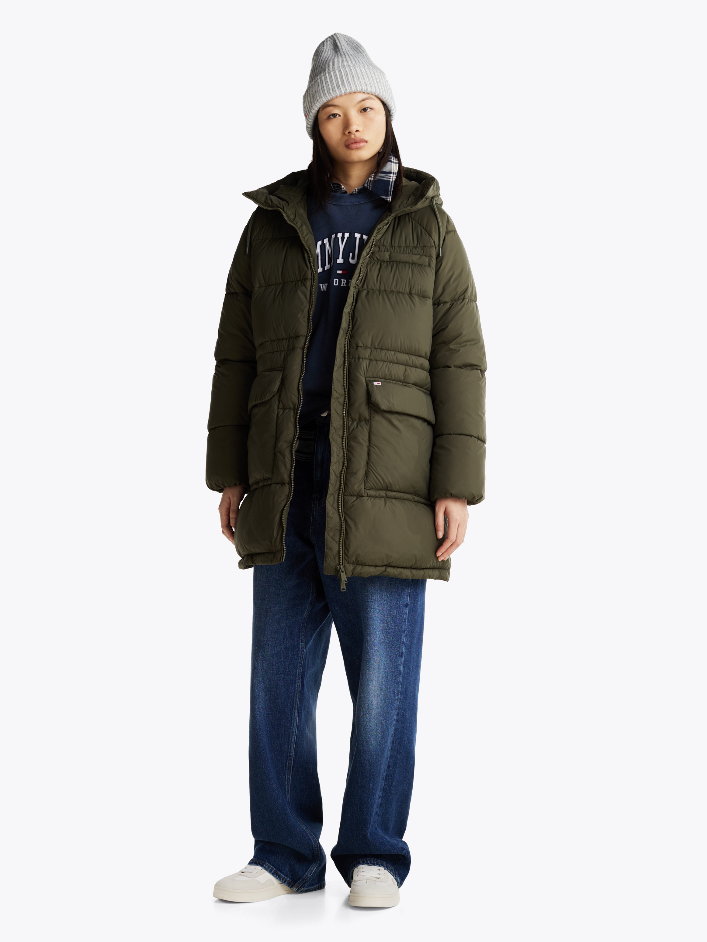 Tommy Jeans Steppjacke »TJW MIDI ASPEN PUFFER«, mit Logostickerei