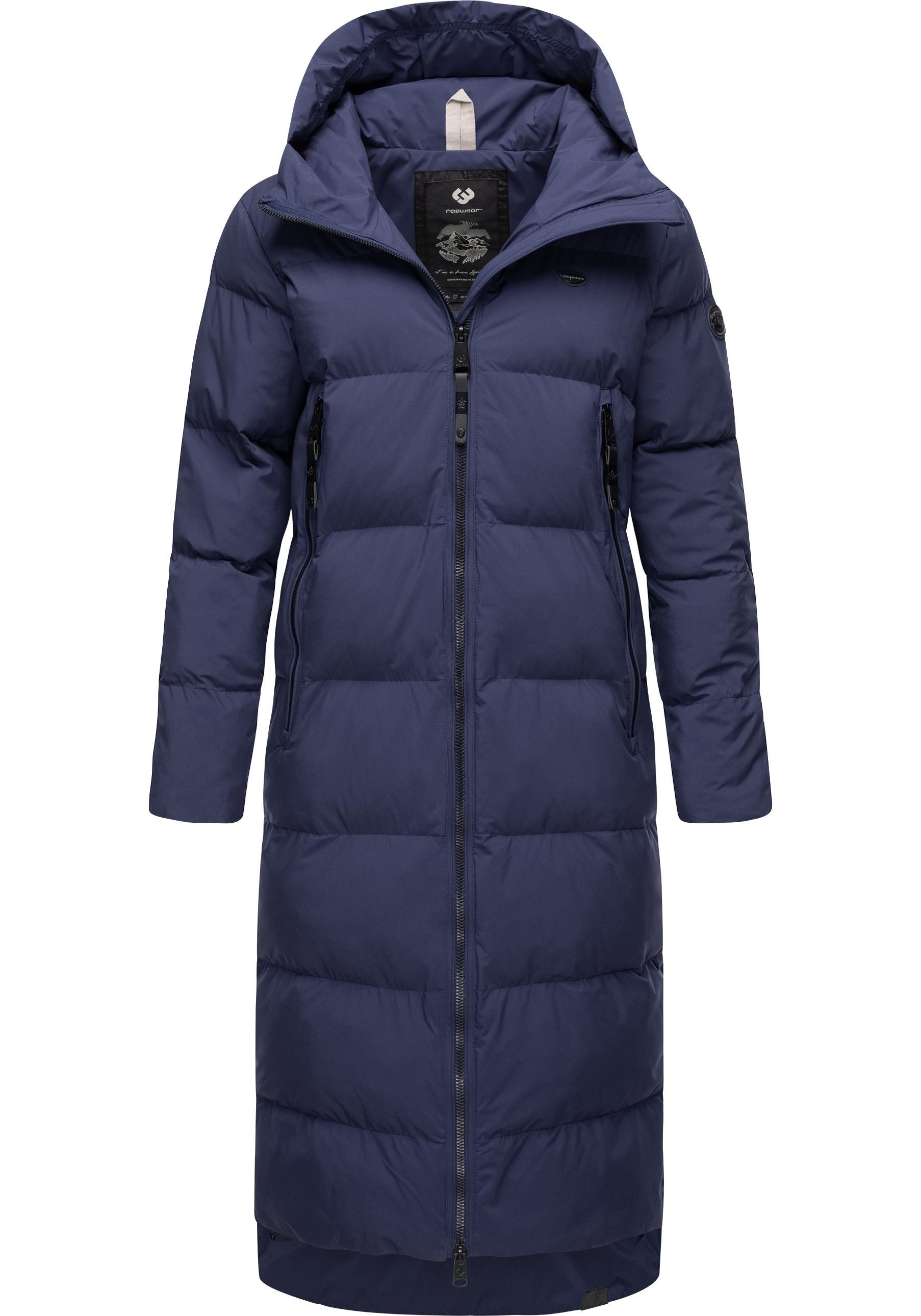 Ragwear Wintermantel »Patrise«, Extralanger Damen Winter Steppmantel mit Gehschlitzen