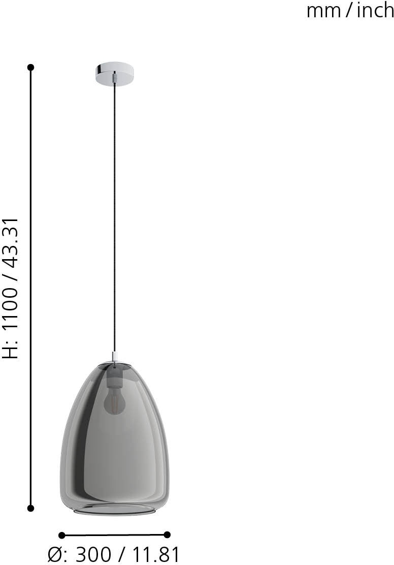 EGLO Hängeleuchte »ALOBRASE«, flammig-flammig, | Esstischlampe 1 BAUR chrom / Ø30 / H110 / x cm Pendellampe Küche 