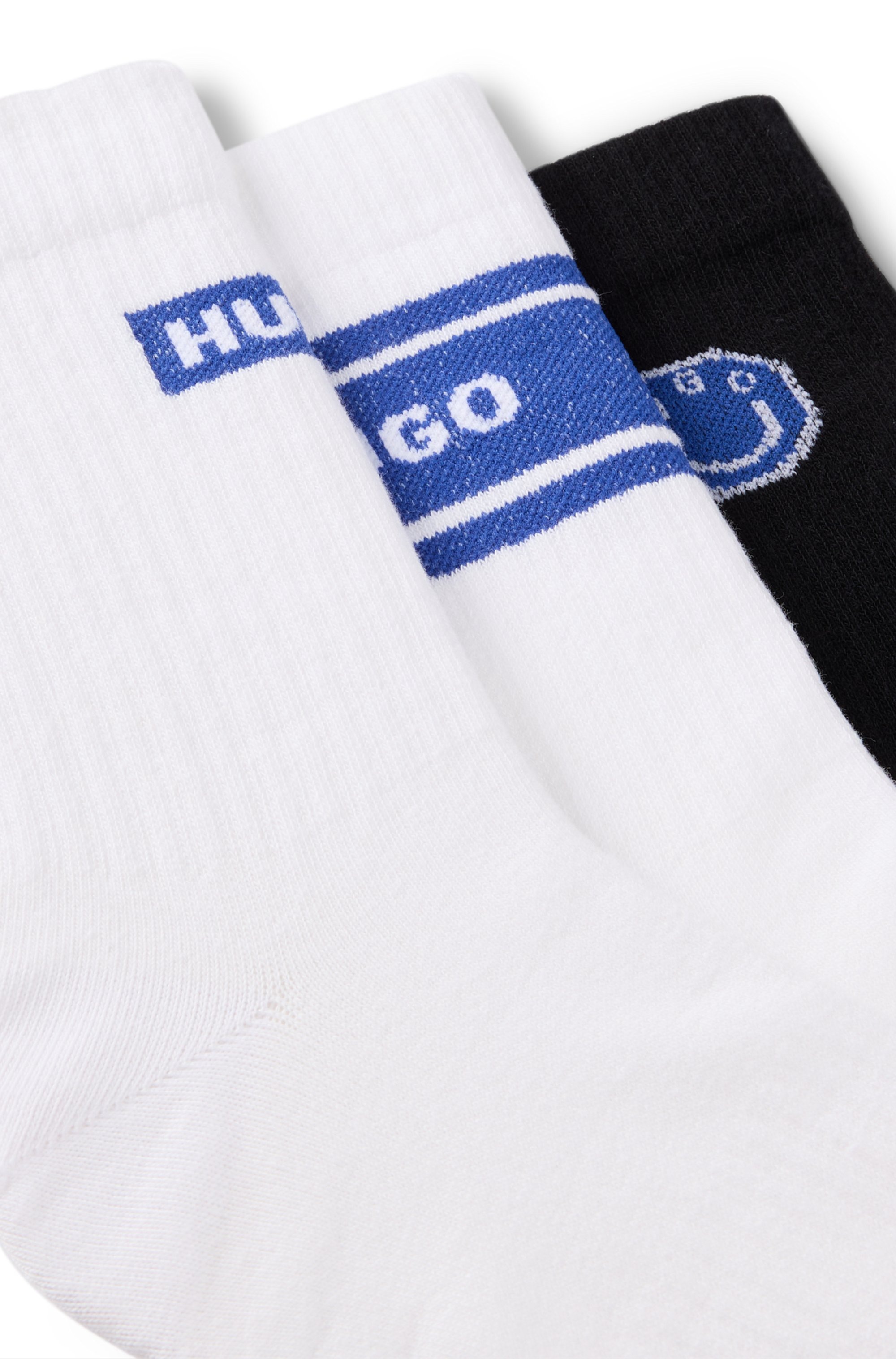 HUGO Blue Socken »3P QS BLUE DESIGN«, (Packung, 3 Paar), mit Branding UNISEX Sportsocken