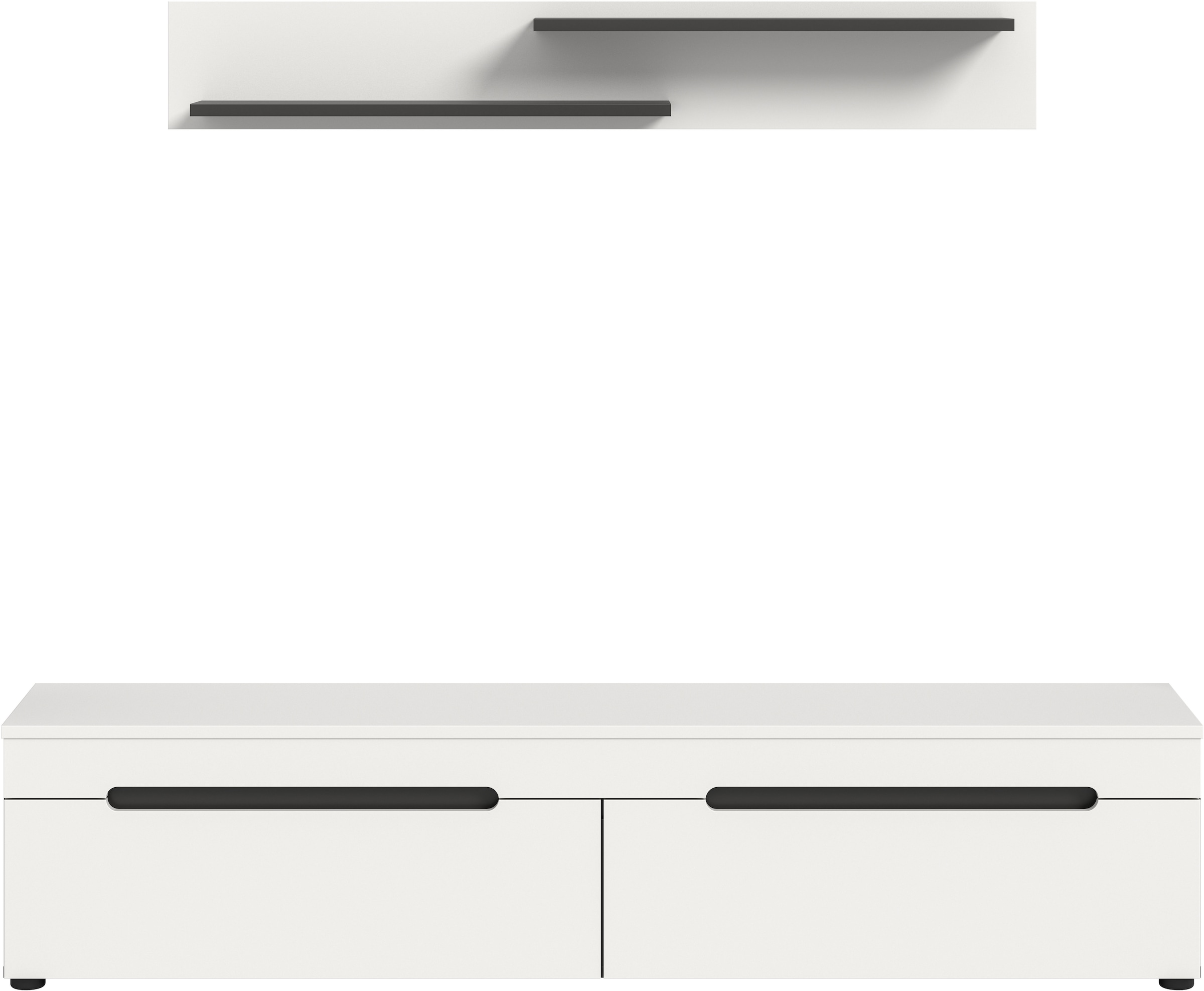 Home affaire Wohnwand »REHAT, TOPSELLER!, 2-teilig, wahlweise stehend und hängend montierbar« Set bestehend aus: Wandboard (13x19x8 cm) und Lowboard (170x38x33 cm), 2 Stk. tlg.