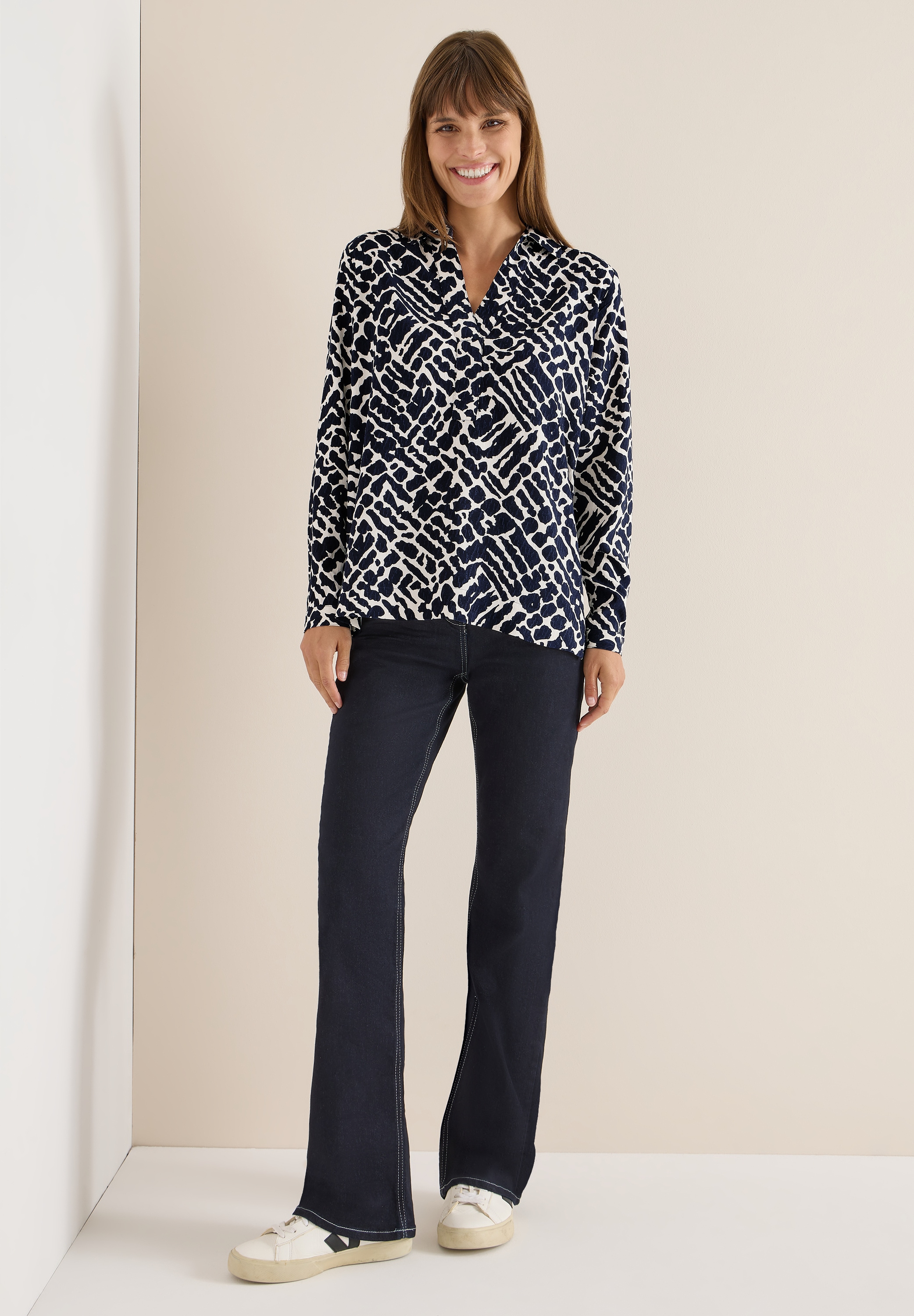 Cecil Langarmbluse mit allover Print