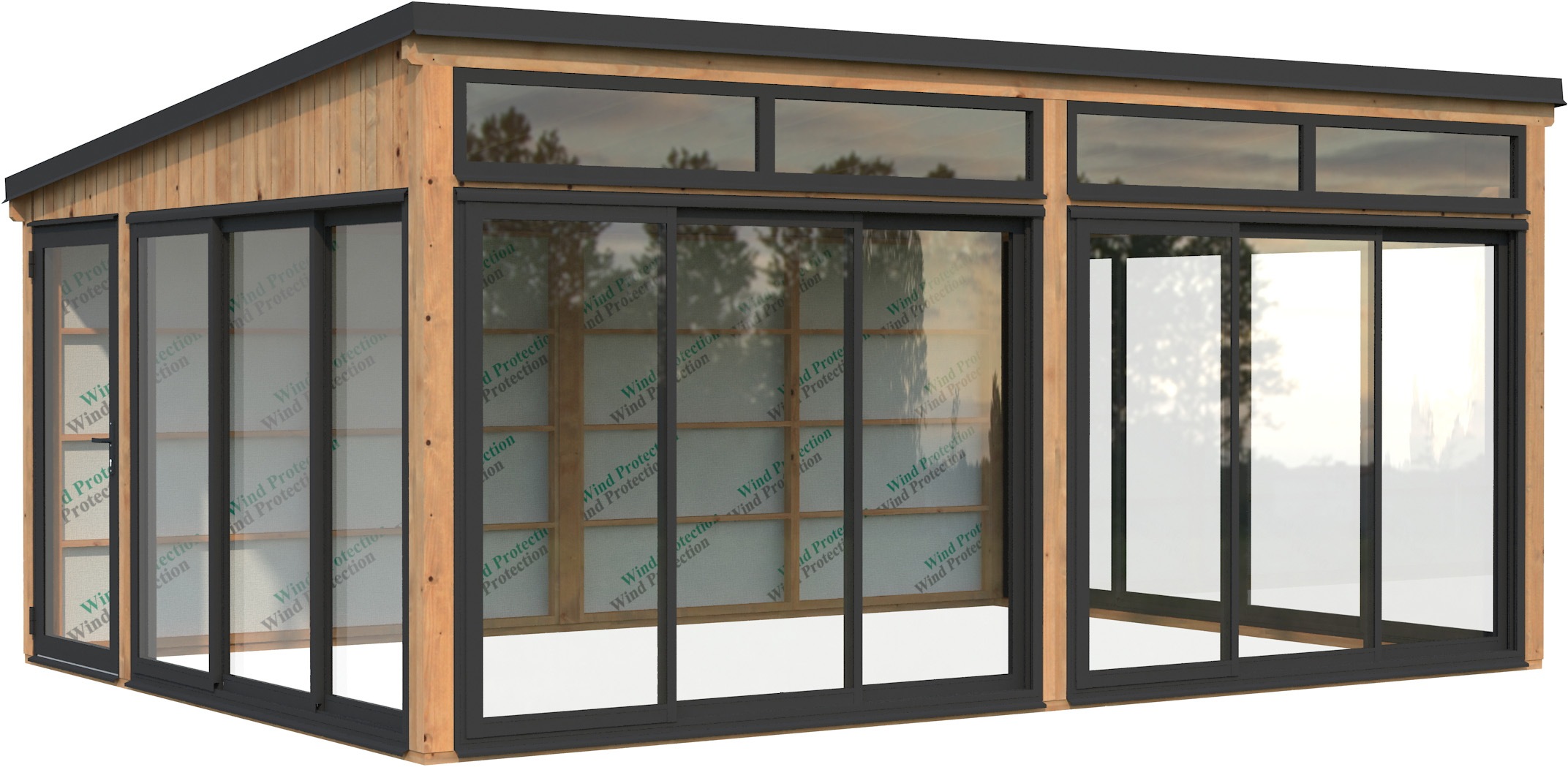 Palmako Holzpavillon »Saga 23,3 m² Slide Plus« BxTxH: 592x430x276 cm