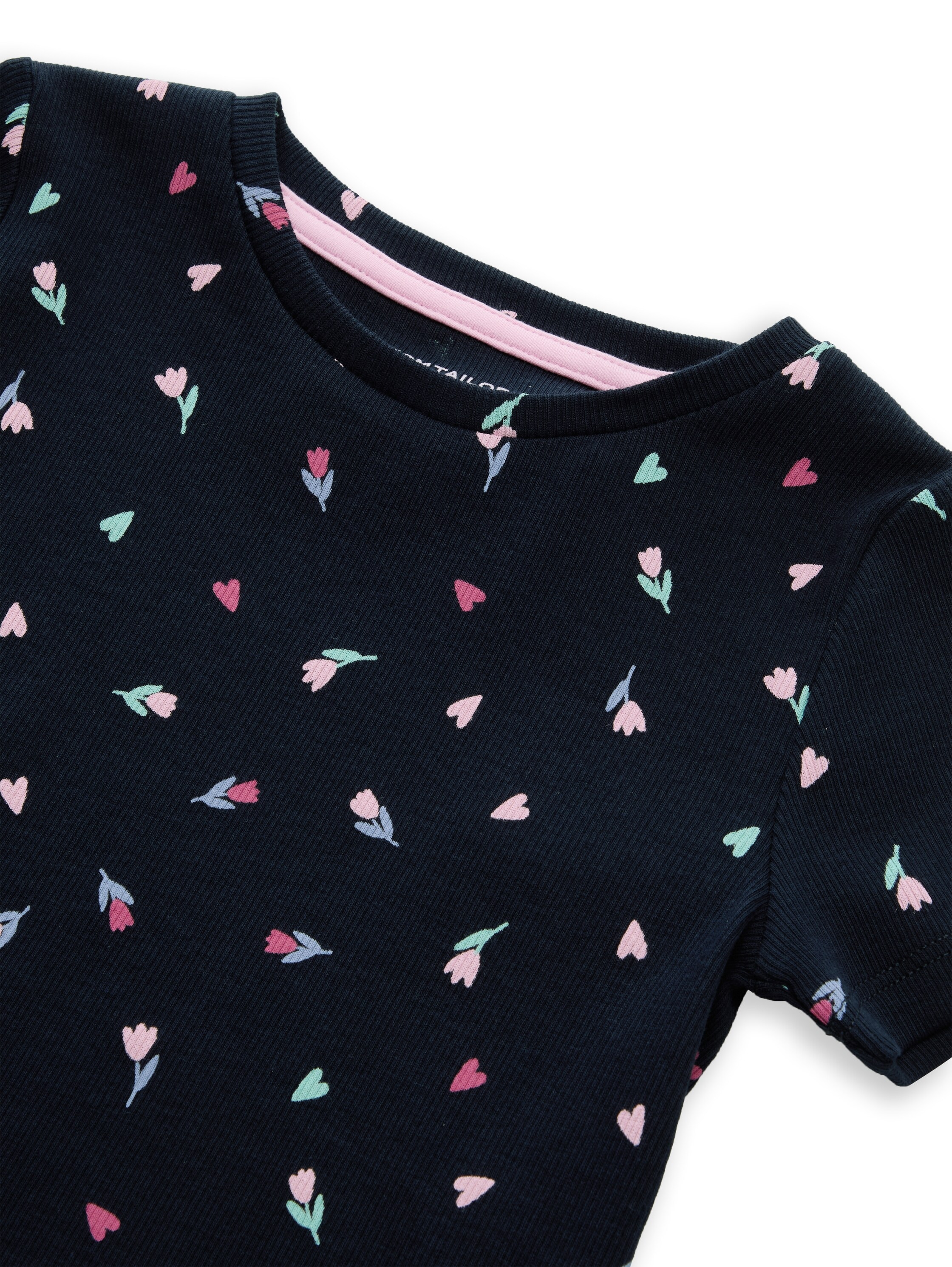 TOM TAILOR Kurzarmshirt mit Tulpen/Blumen-Print