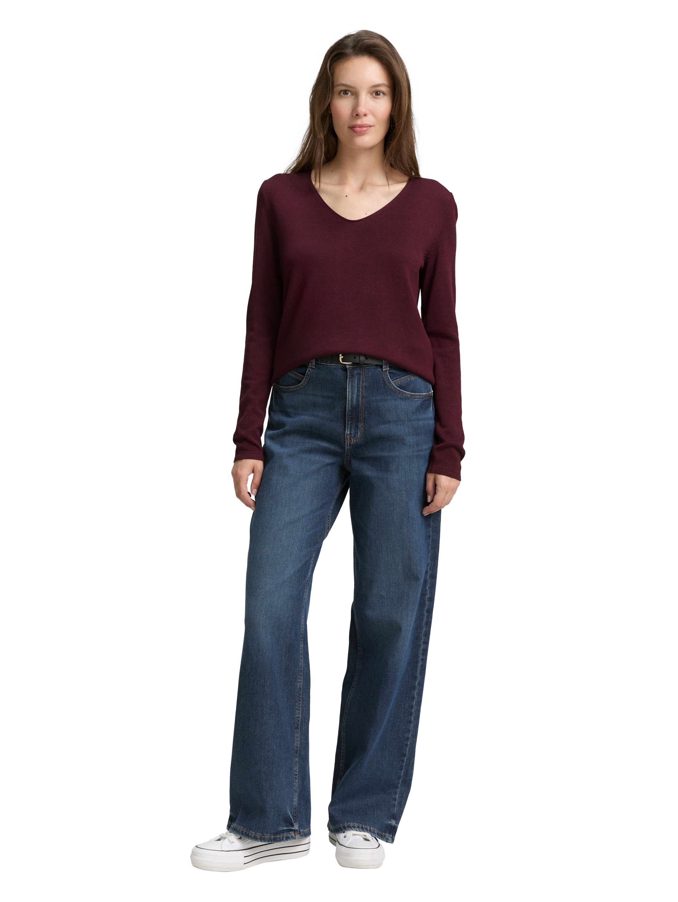 TOM TAILOR V-Ausschnitt-Pullover, mit V-Ausschnitt
