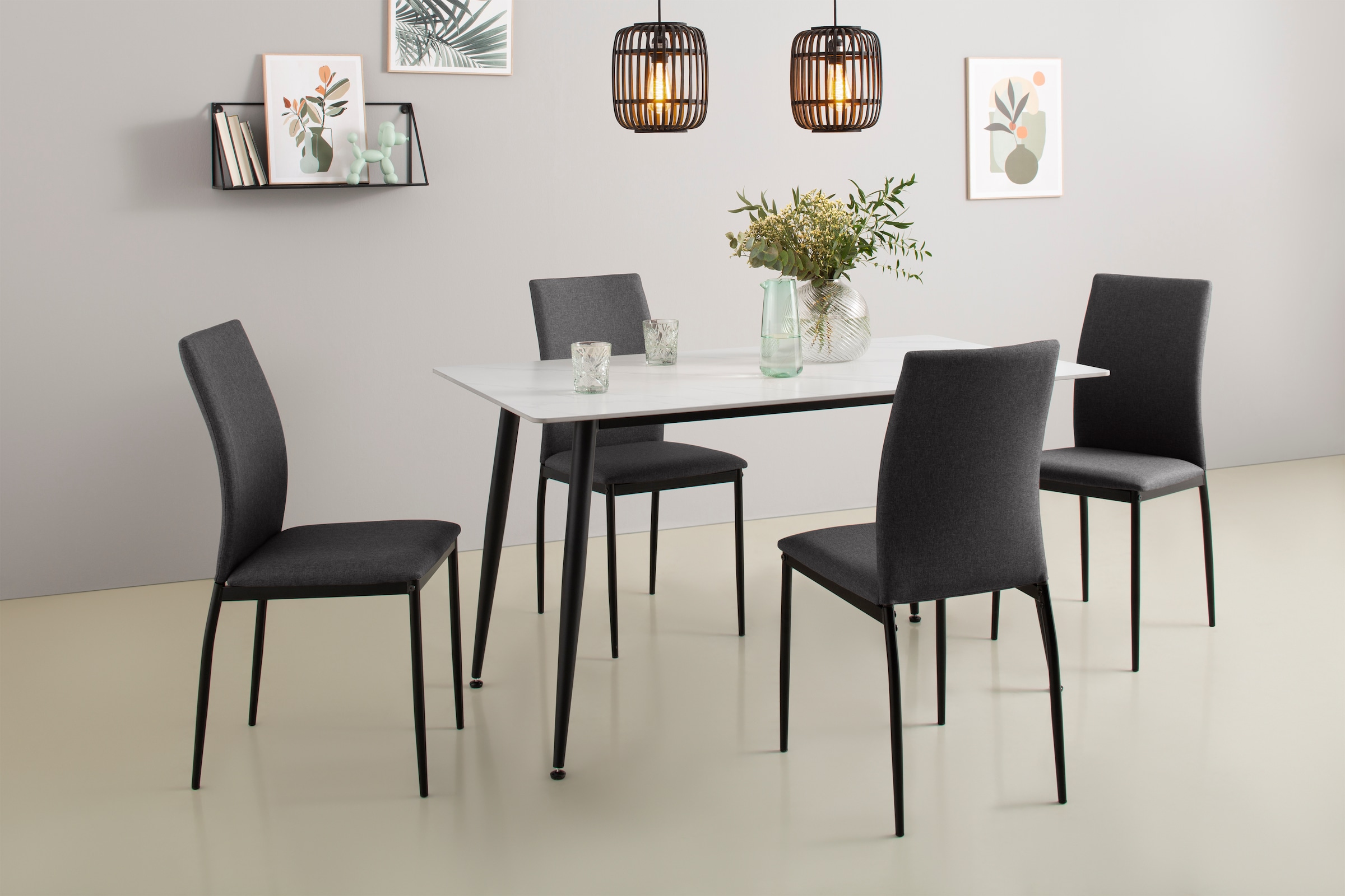 HELA Essgruppe "ALIZIA Tischgruppe Küche Esszimmer, Tisch Stühle", (Set, 5 günstig online kaufen