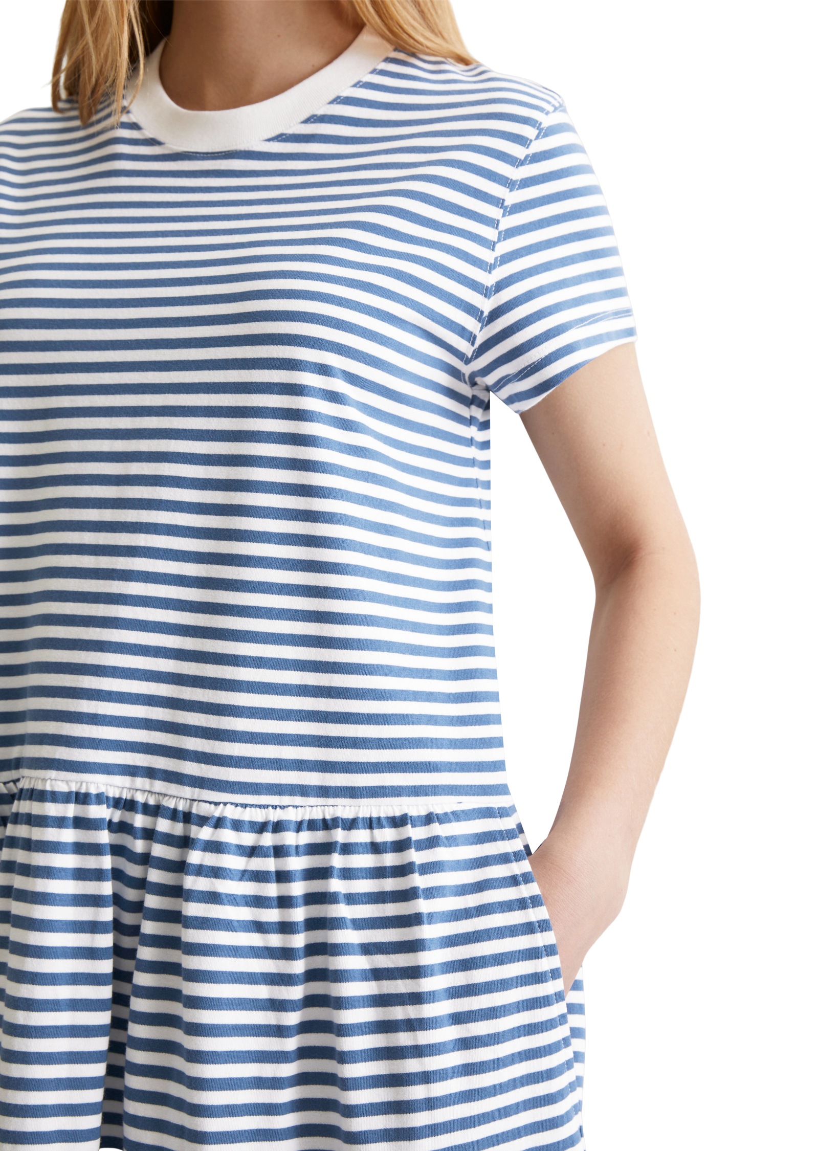 Thumbnail - Marc OPolo DENIM Jerseykleid Seitennahttaschen fein geringelt