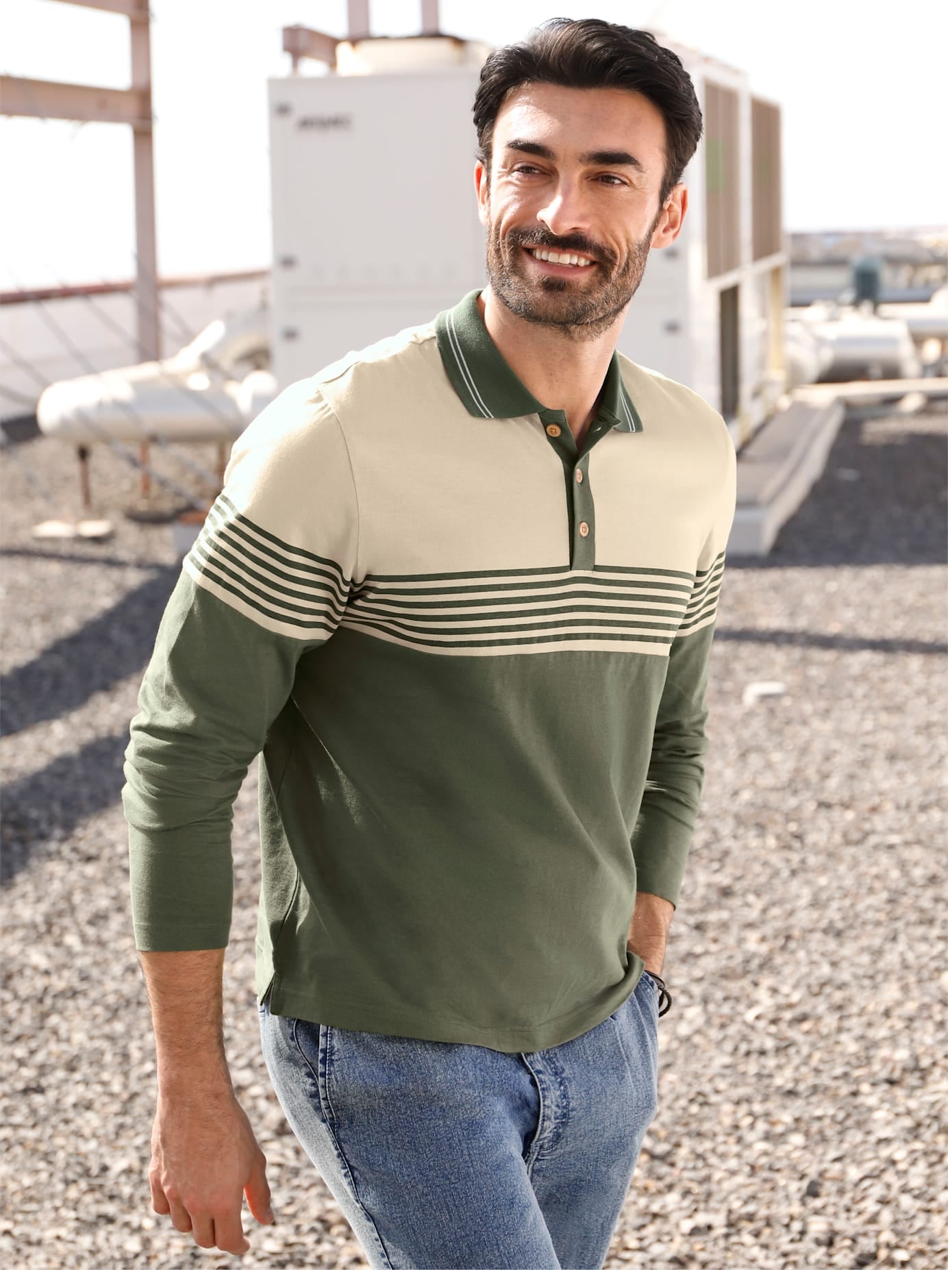 Marco Donati Poloshirt "Langarm-Poloshirt" 1 Stk. günstig online kaufen