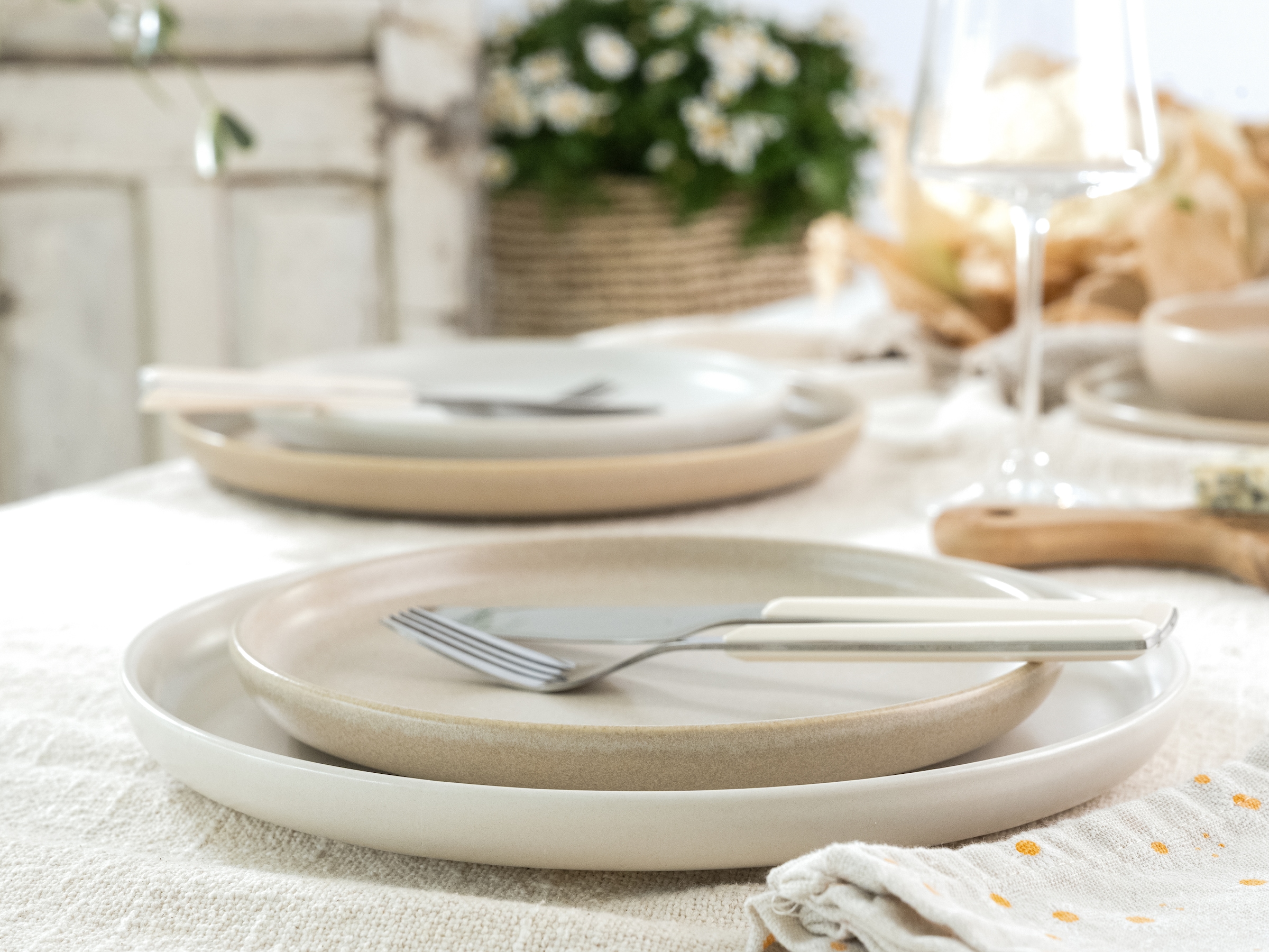 CreaTable Teller-Set »Uno Toscana, Tellerset 12-tlg.« Puristische Formgebung, Inspiriert durch die Farben der Toscana