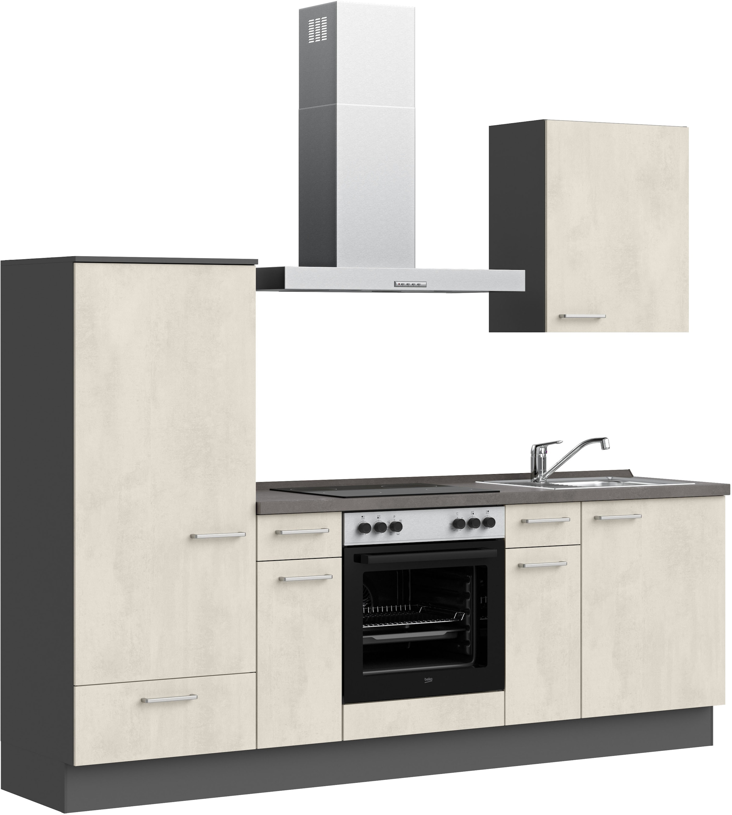 nobilia® Küchenzeile »"Riva I"«, vormontiert, Ausrichtung wählbar, Breite 240 cm, wahlw. mit E-Geräten