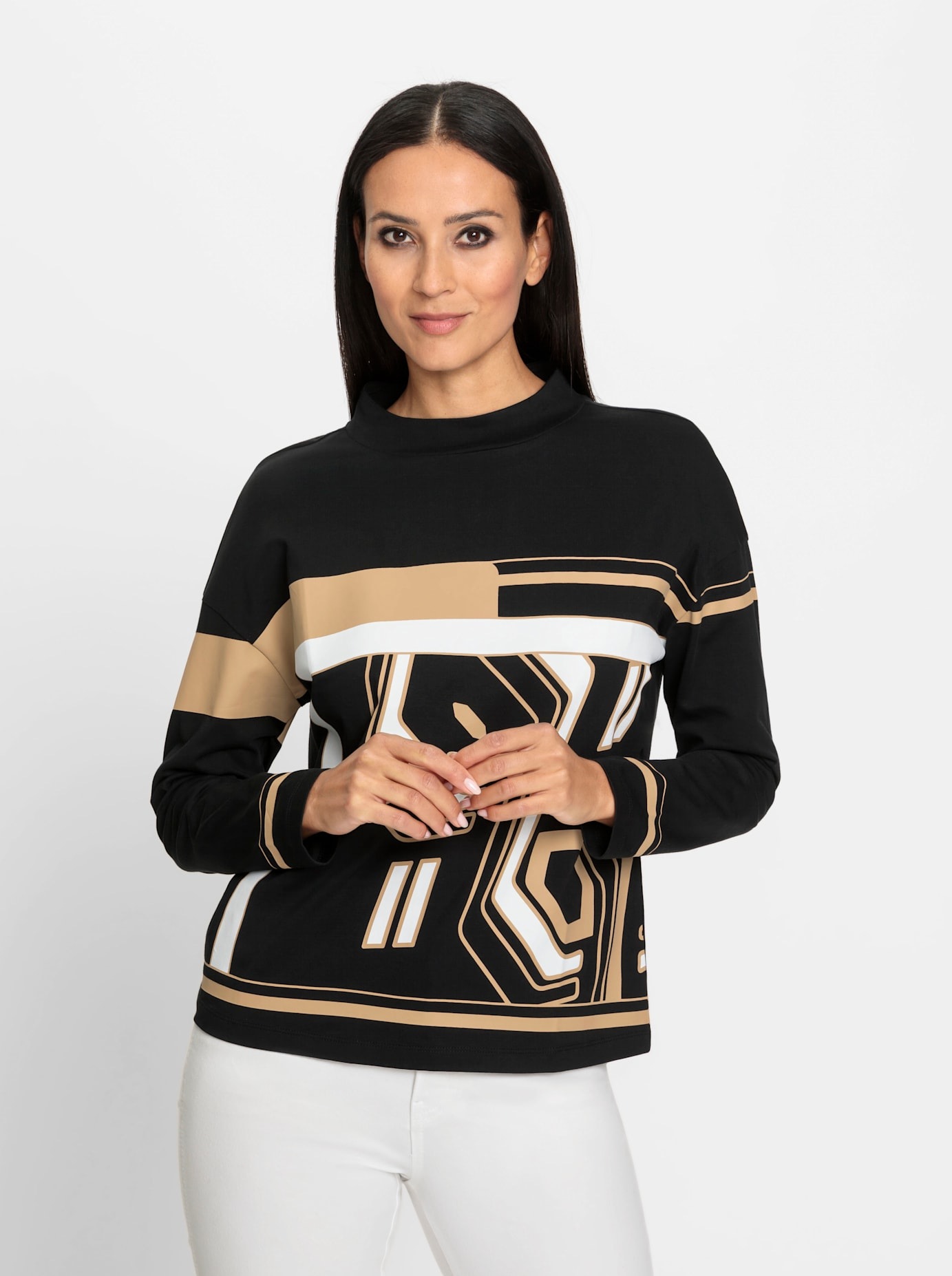 heine Langarmshirt "Druck-Shirt", 1 Stk. günstig online kaufen