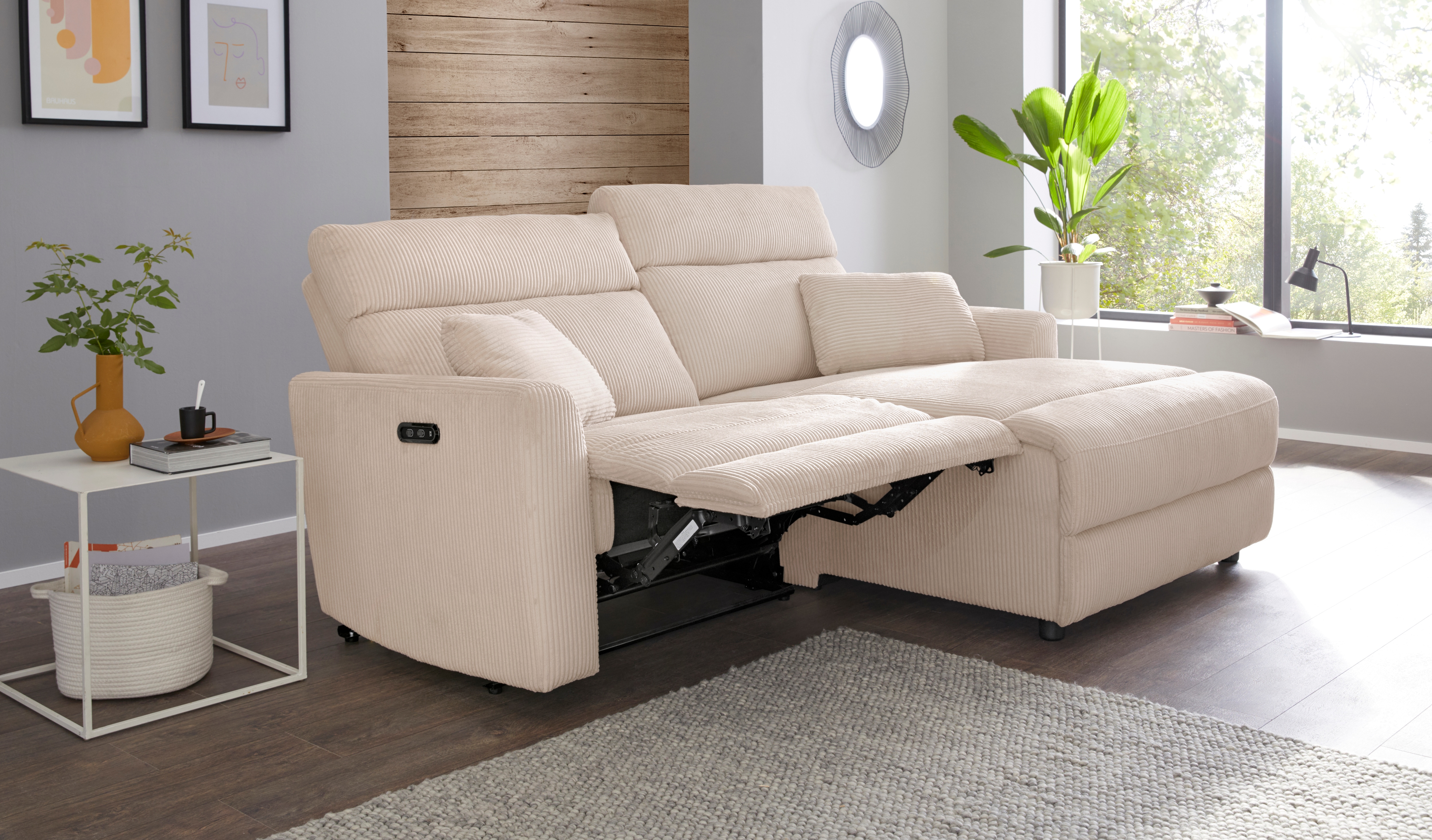 OTTO home "JENNA L-Form, 209cm - OTTO. Verlässliche Qualität." manuelle o. elektrische Relaxfunktion, USB A/C, weicher Sitz, Cord.
