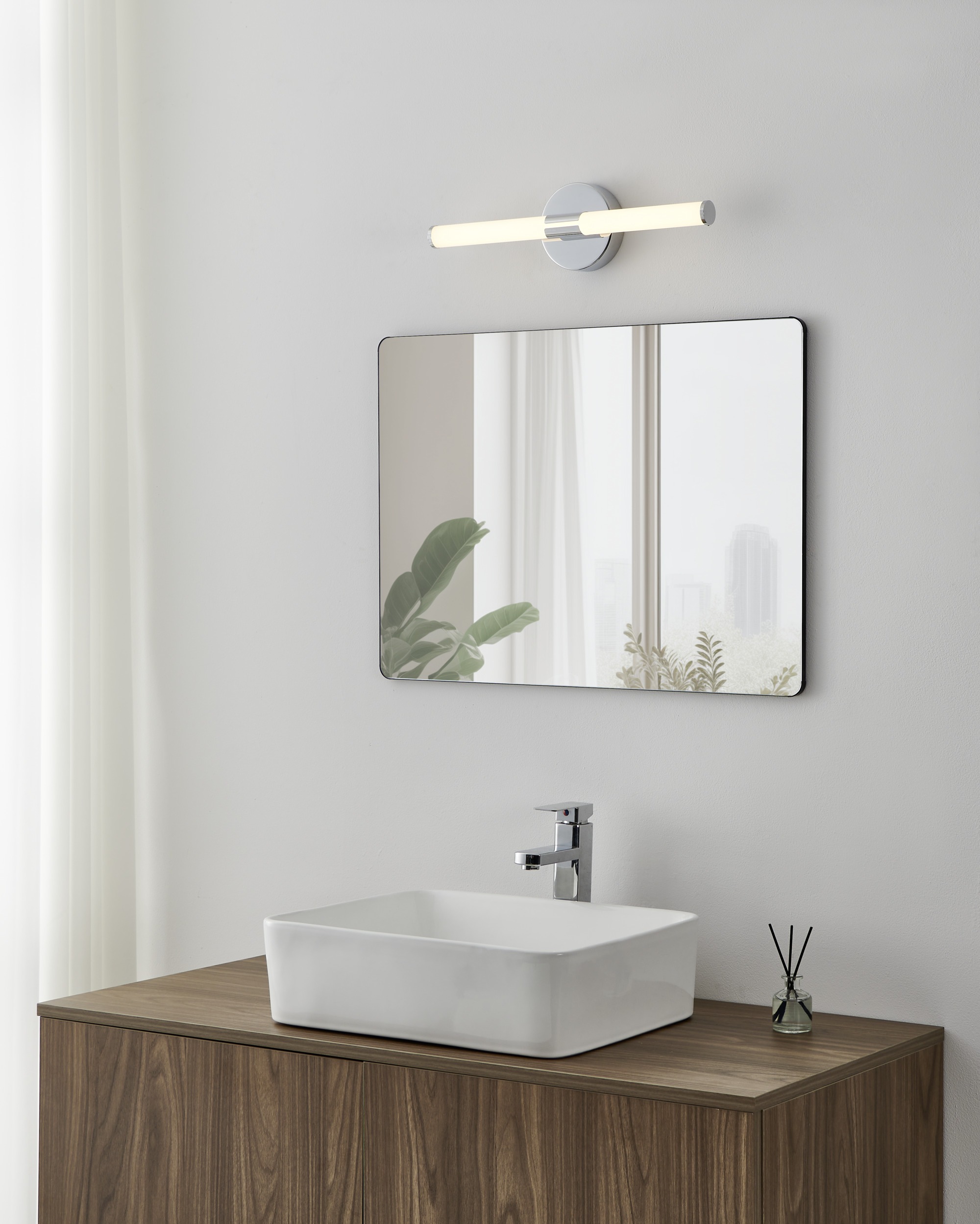 EGLO Spiegelleuchte »RAMOLA Spiegellampe - Stahl - LED - 7,5W - IP44« LED-Modul 1 Stk. Kaltweiß | Neutralweiß | Warmweiß