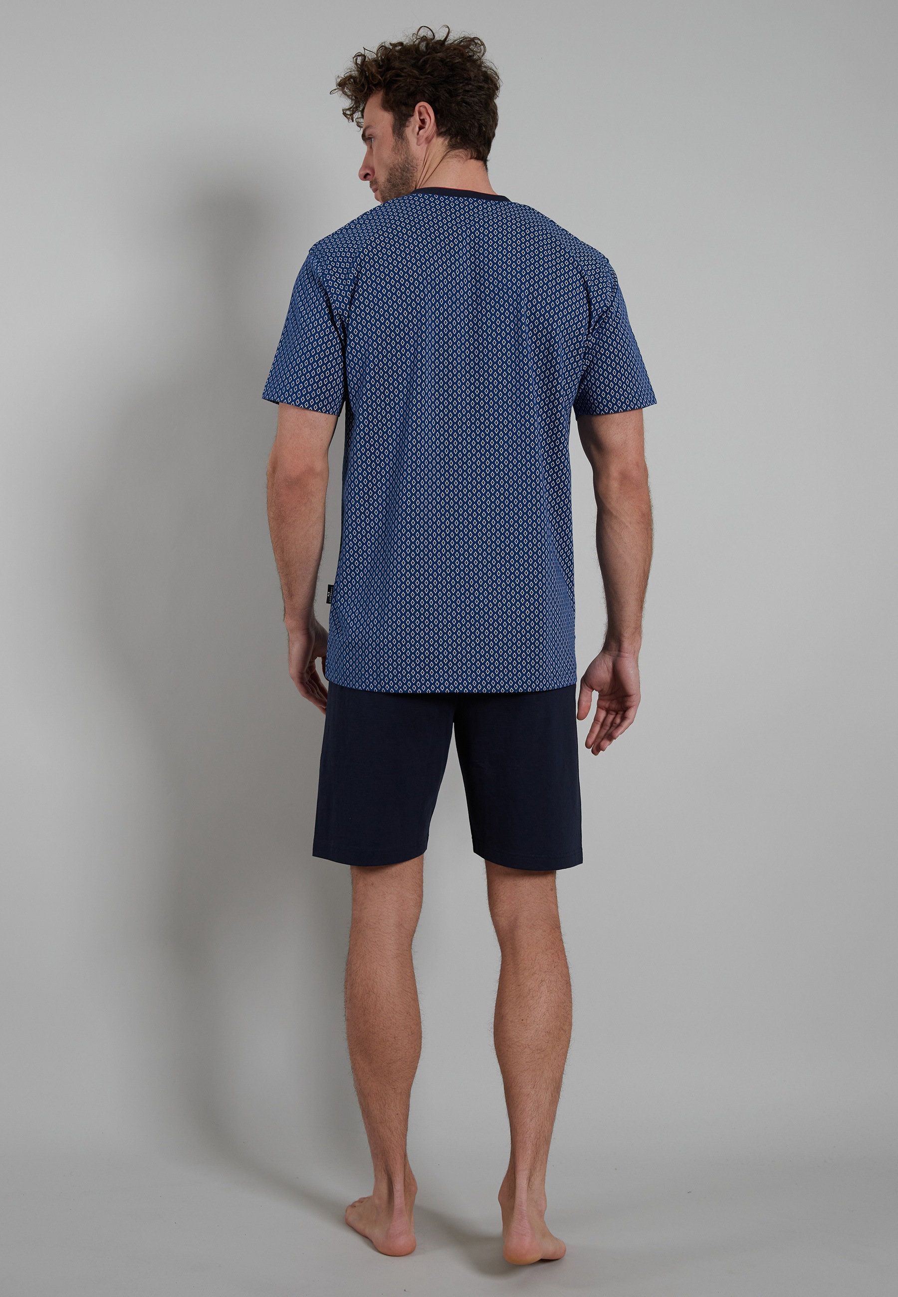 Thumbnail - GÖTZBURG Shorty "Manhattan" 2 tlg. Kurzarm, V-Ausschnitt, kurze Hose, Baumwolle, weich