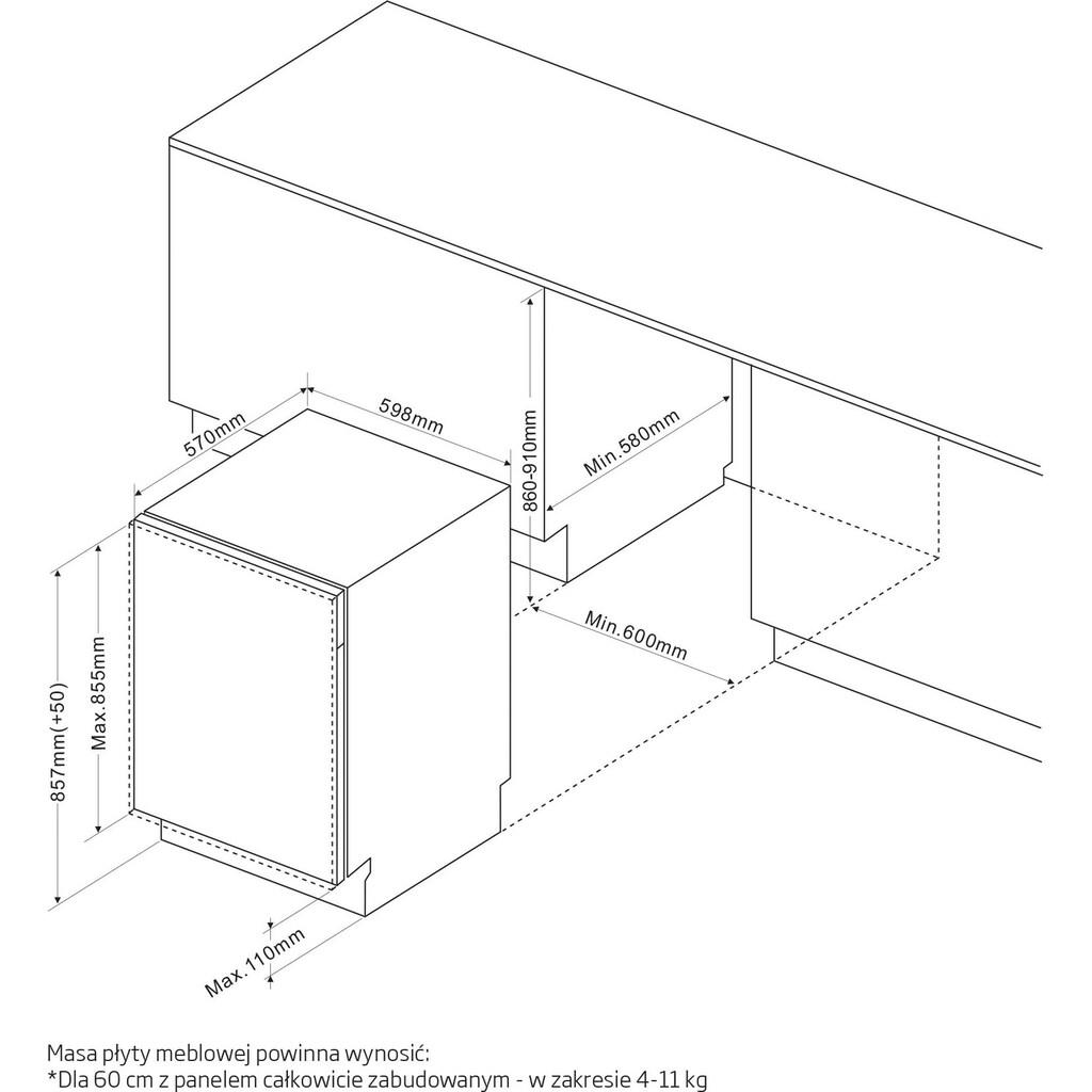 Amica vollintegrierbarer Geschirrspüler »EGSPVX 596 900«, EGSPVX 596 900, 16 Maßgedecke