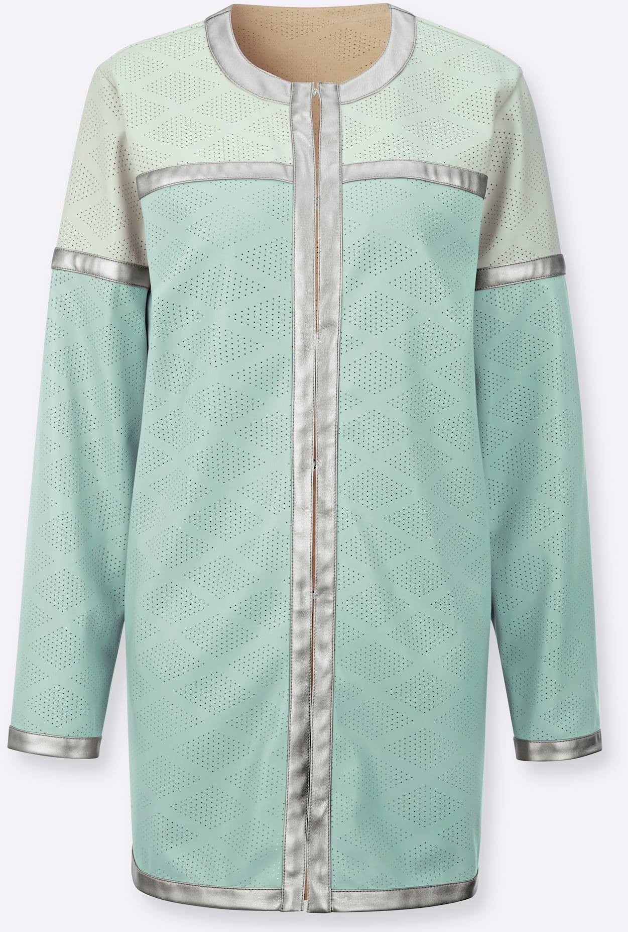 MAINPOL Faux Leather Blazer Men's Calc Mint Size 52 3