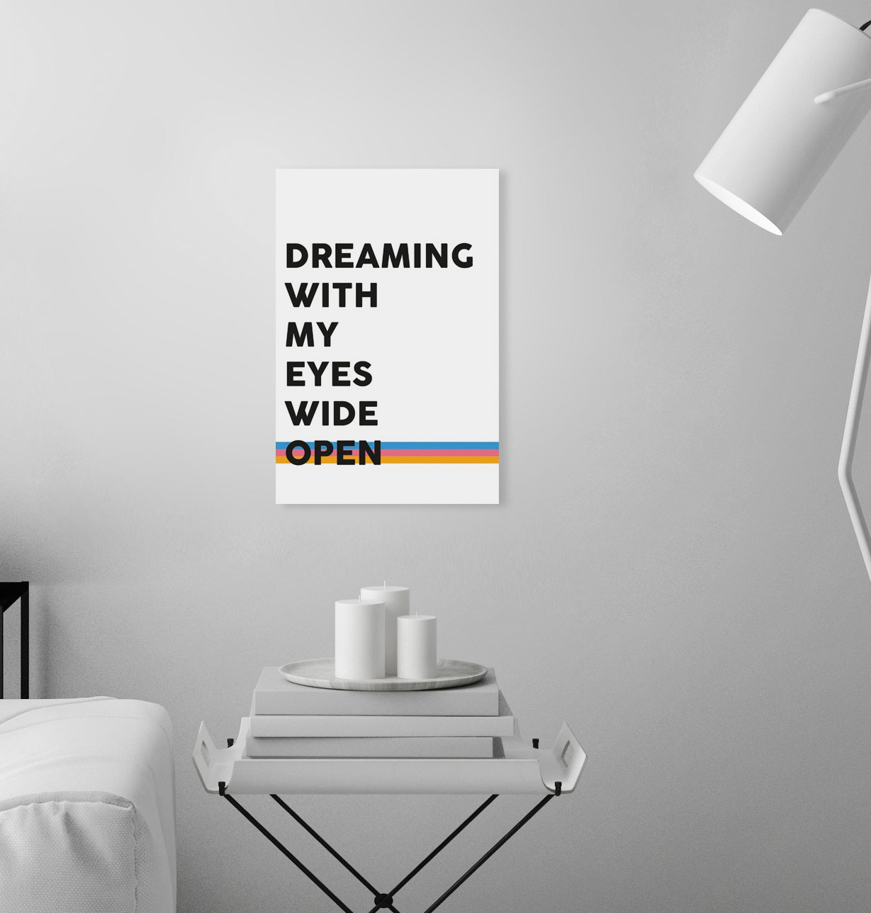 queence Leinwandbild »Spruch Dreaming«, Kunst-Modern-Schriftzug-Sprüche & Texte-Motivationsbilder, Premium-Leinwandstoff, Handarbeit aus Deutschland