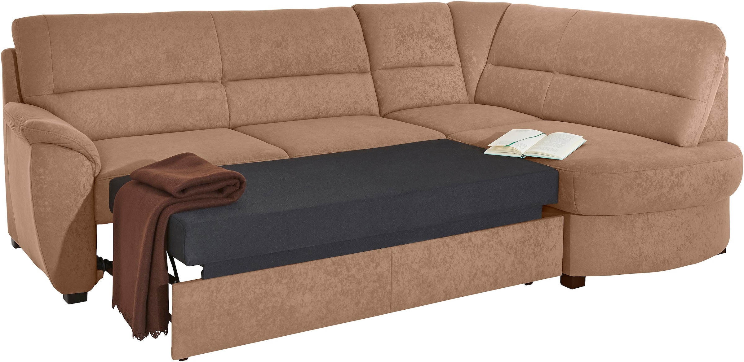 sit&more Ecksofa »Pandora L-Form«, wahlweise mit Bettfunktion und Bettkasten