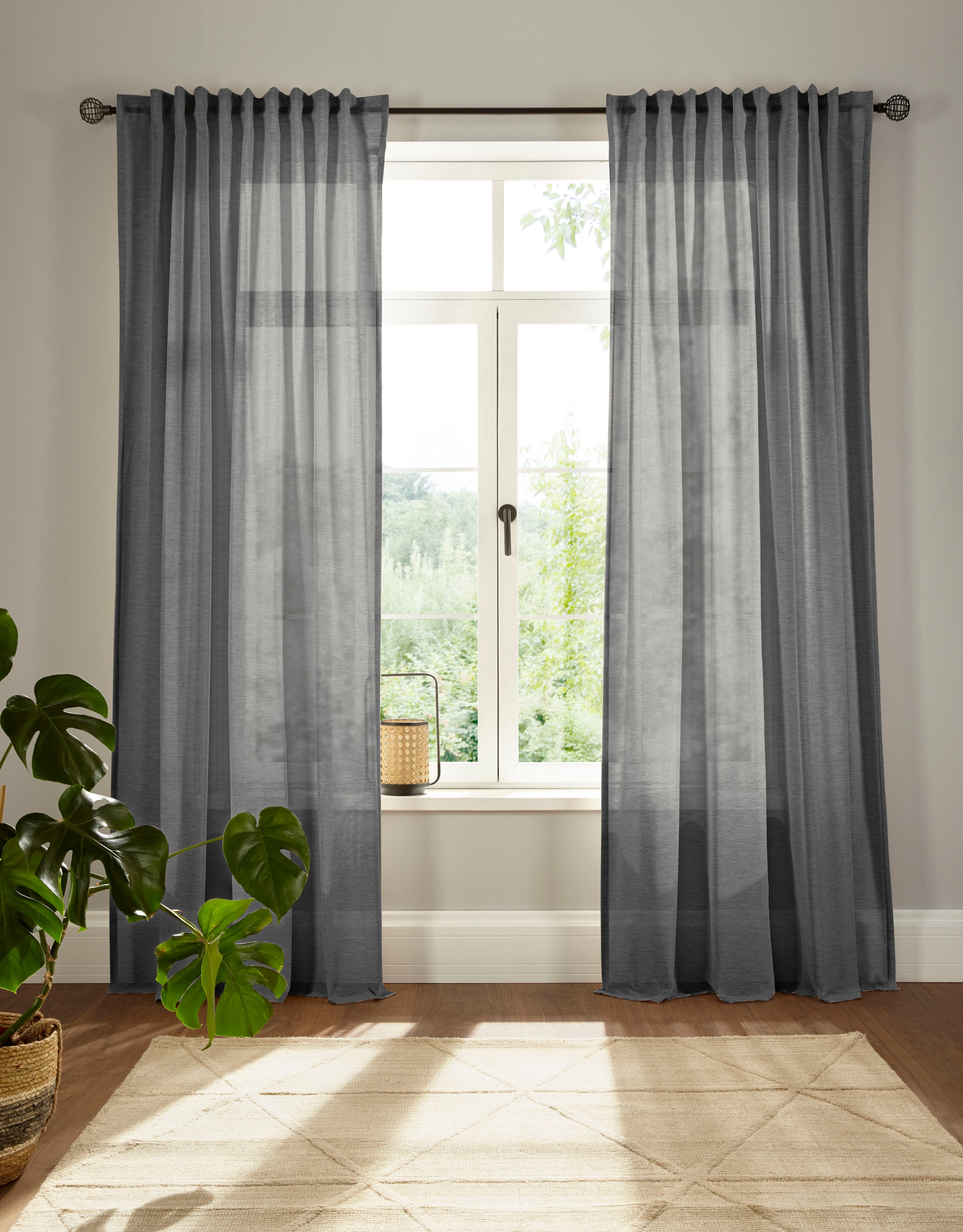 andas Vorhang "Elby 2" Multifunktionsband 1 Stk. tlg. basic, transparent, m günstig online kaufen