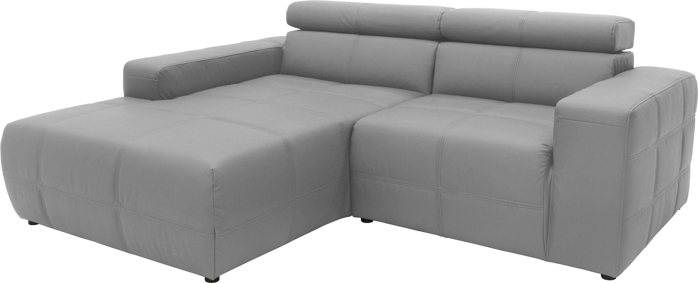 DOMO collection Ecksofa »Brandon Sitzbelastung 140 kg, kleine Ausführung B/T/H: 214/100/80 cm«, Mit Kopfteilverstellung, auch in Leder und Cord, L-Form