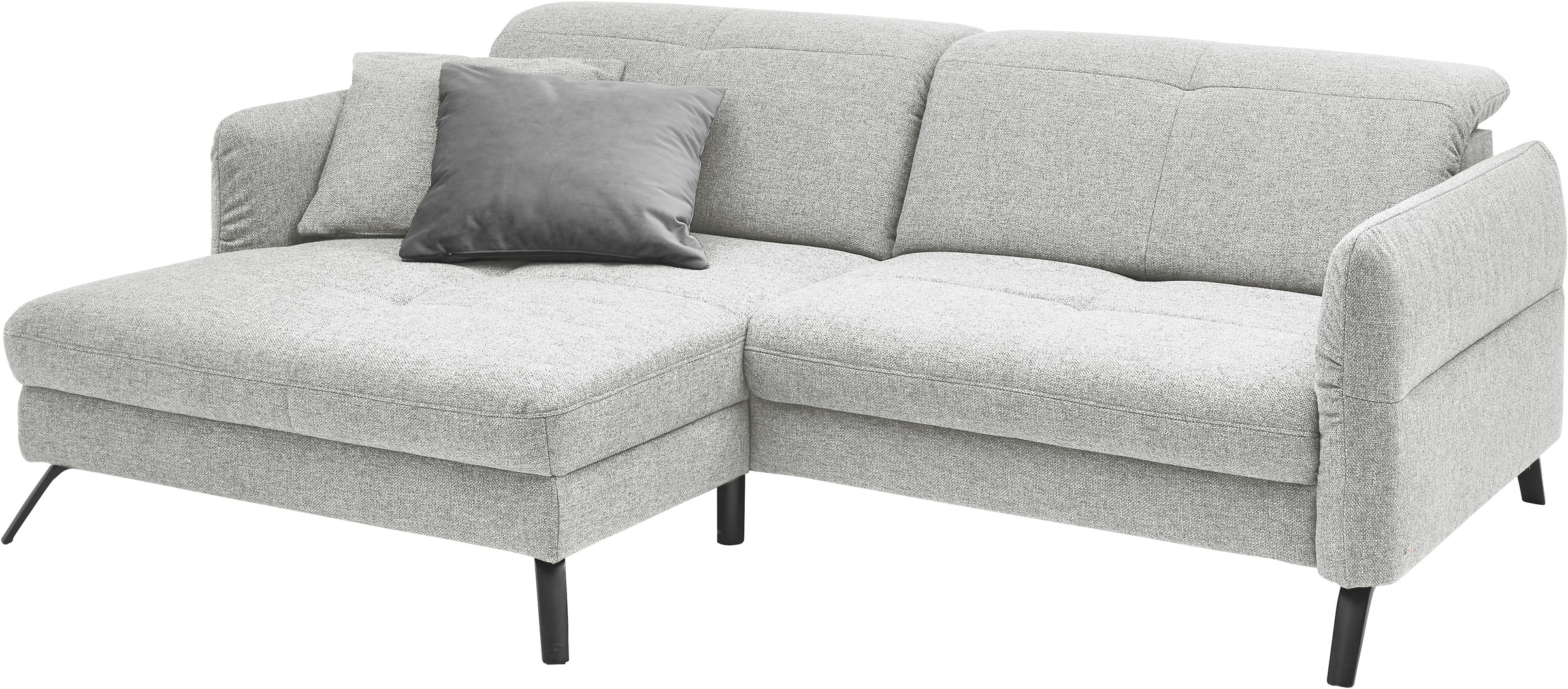 set one by Musterring Ecksofa »SO 4400 V«, wahlweise mit motorischer Bettfunktion & Kopfverstellung, Fuß schwarz