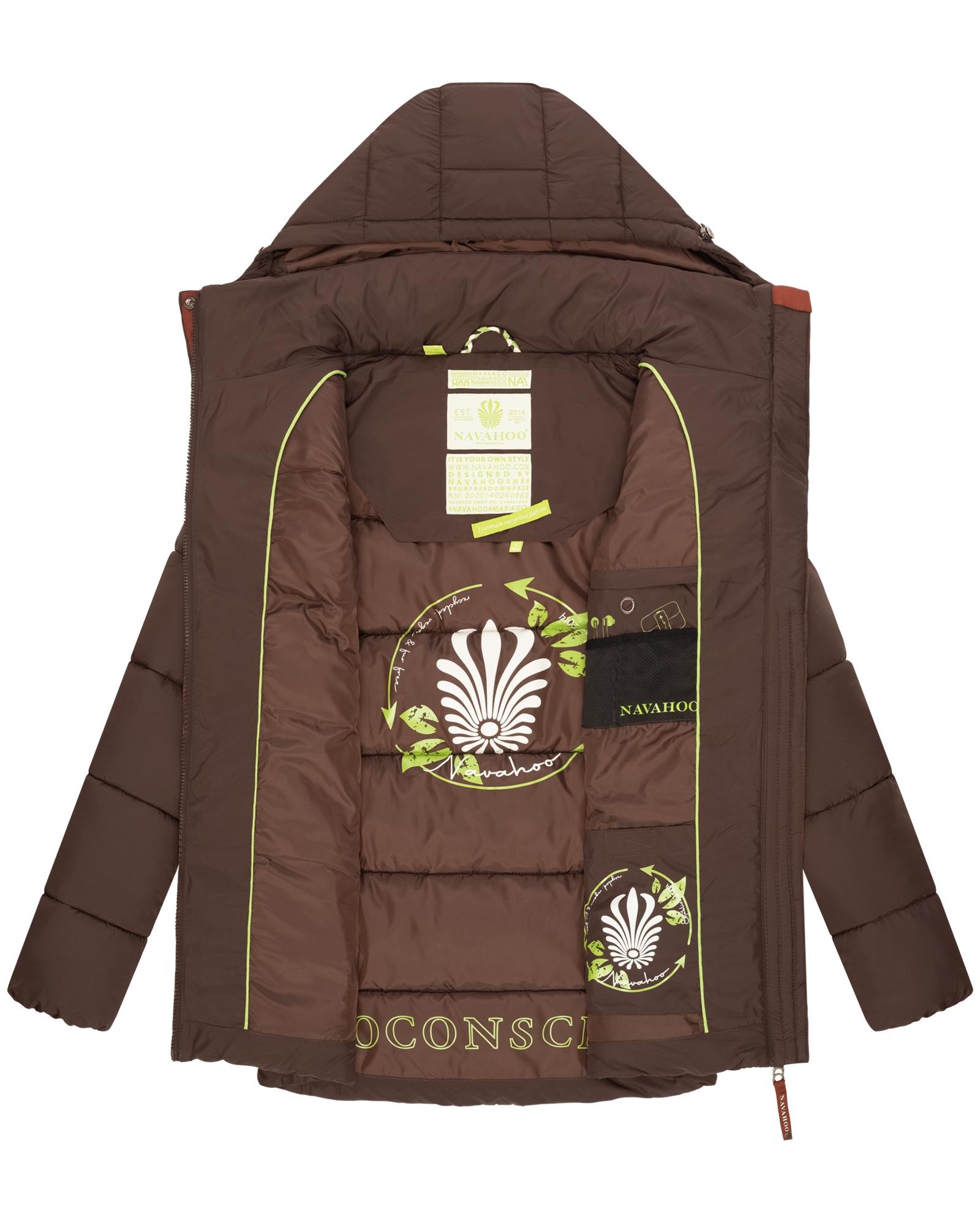 Navahoo Winterjacke »Wattewölkchen«, mit Kapuze, Modische Damen Steppjacke mit kontrastfarbenen Details