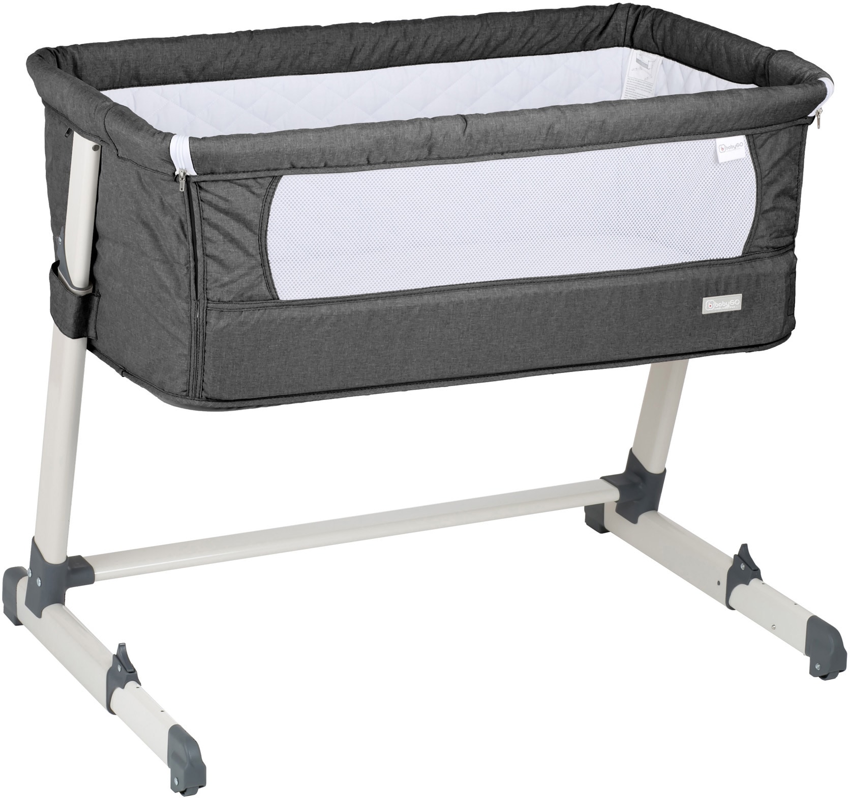 BabyGo Beistellbett »Together dark grey« falt...