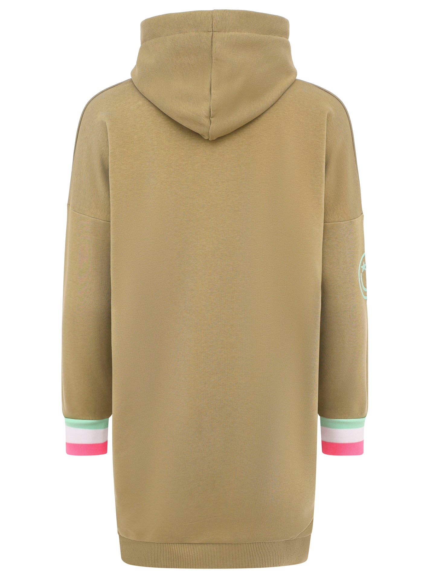Zwillingsherz Sweatkleid »"Always Happy Mind"«, mit Kapuze und fröhlicher Botschaft, neon Armbündchen
