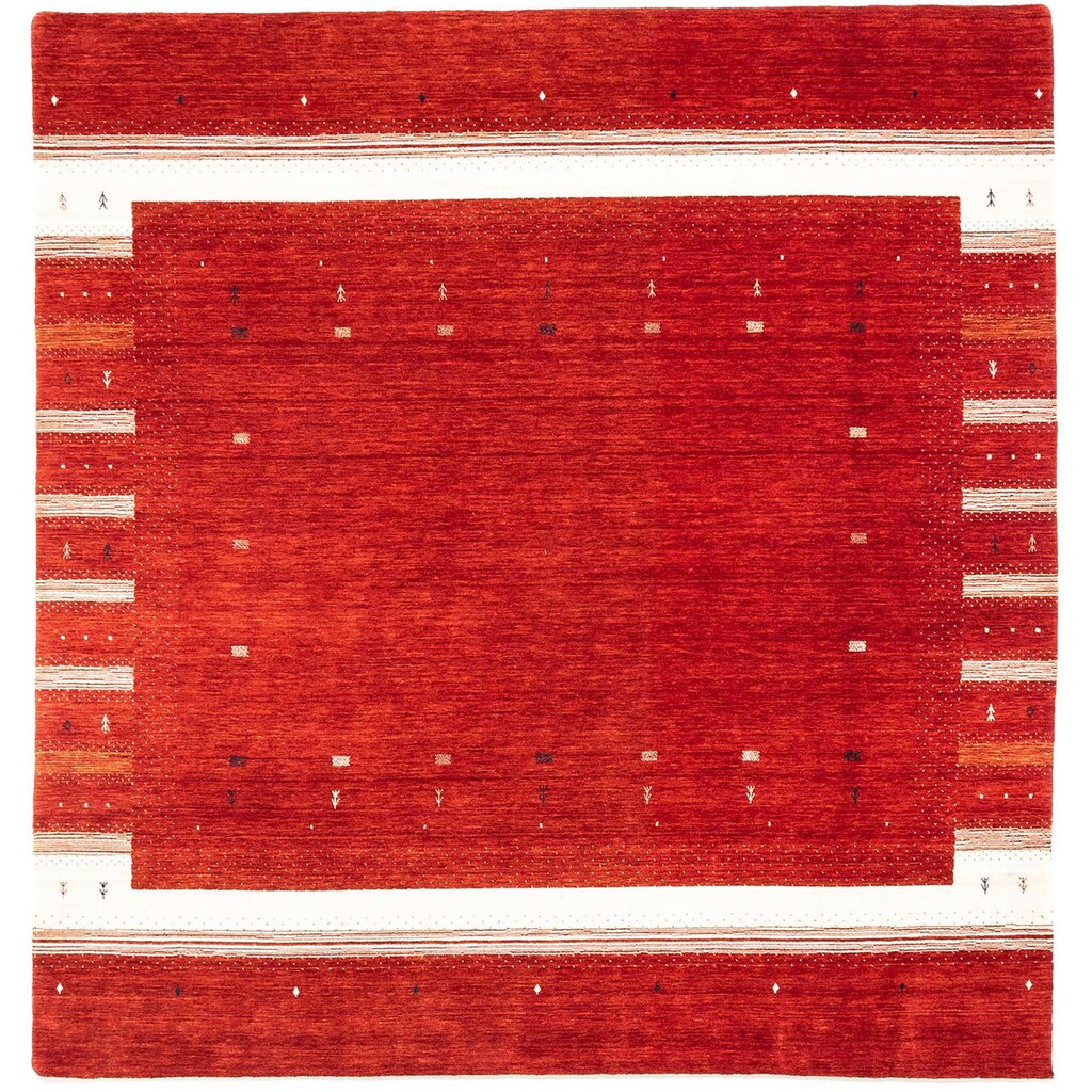 morgenland Wollteppich »Loribaft Minimal Rosso 256 x 249 cm«, quadratisch