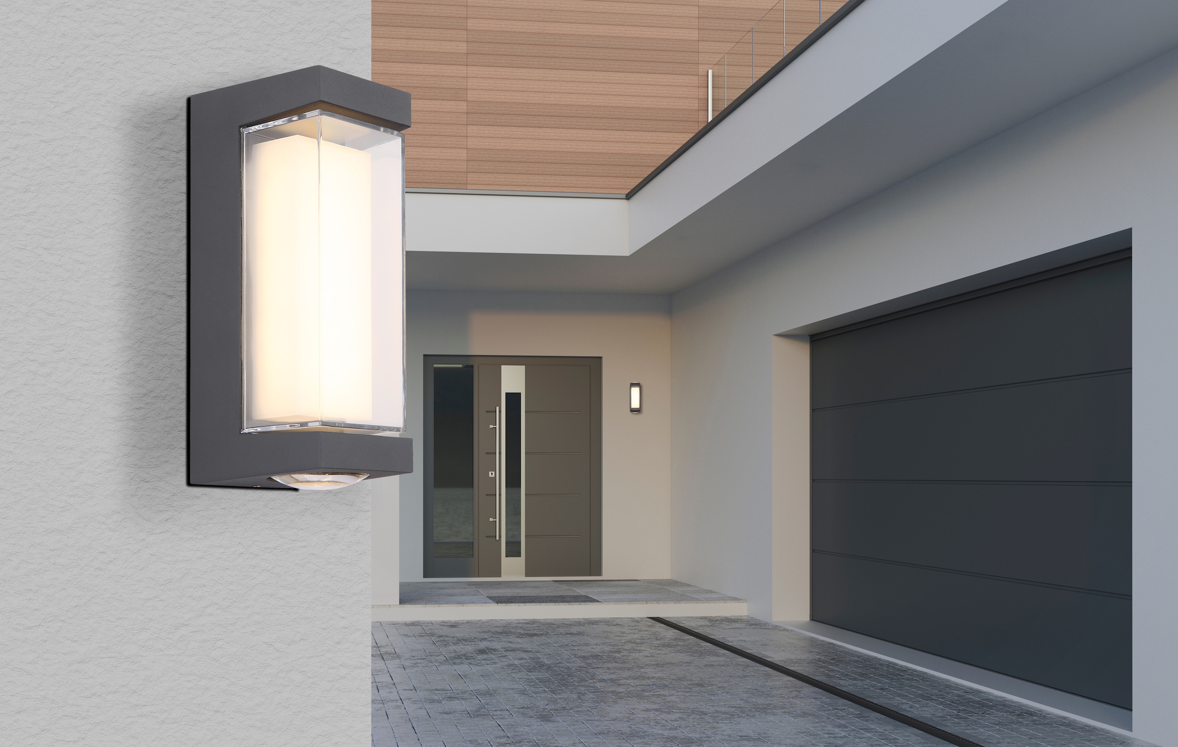 GLOBO LIGHTING LED Außen-Wandleuchte »PLIXON«, Leuchtmittel LED-Modul | LED fest integriert, Außenbereich/IP54/3000K/Kunststoff opal/anthrazit