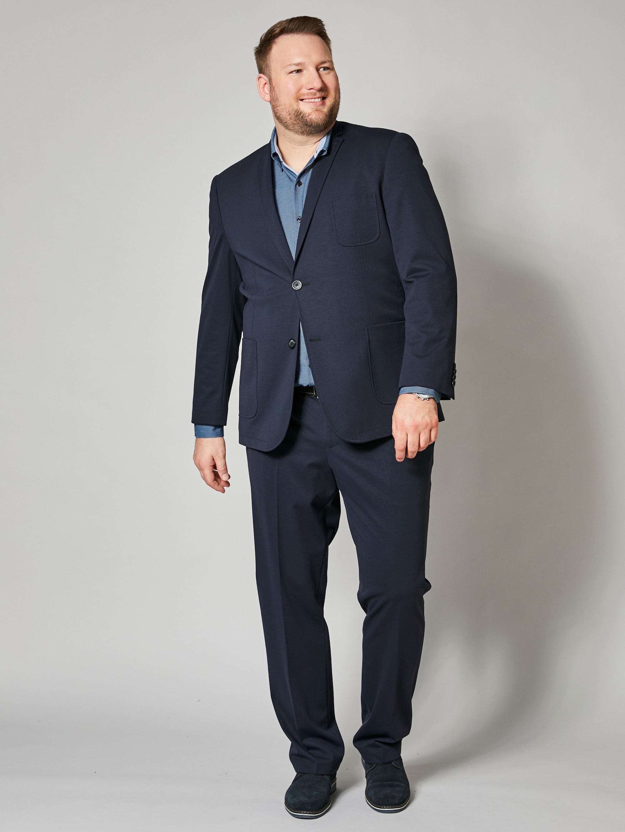 Jersey Sakko mit leicht fallendem Revers