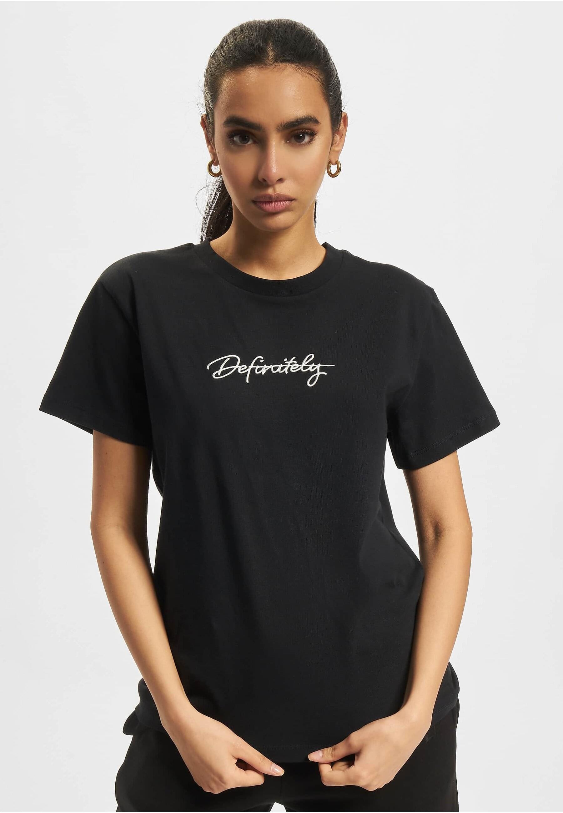 DEF T-Shirt »DEF Damen DEF Handwriting Definitely Embroidery T-Shirt«, (1 tlg.)