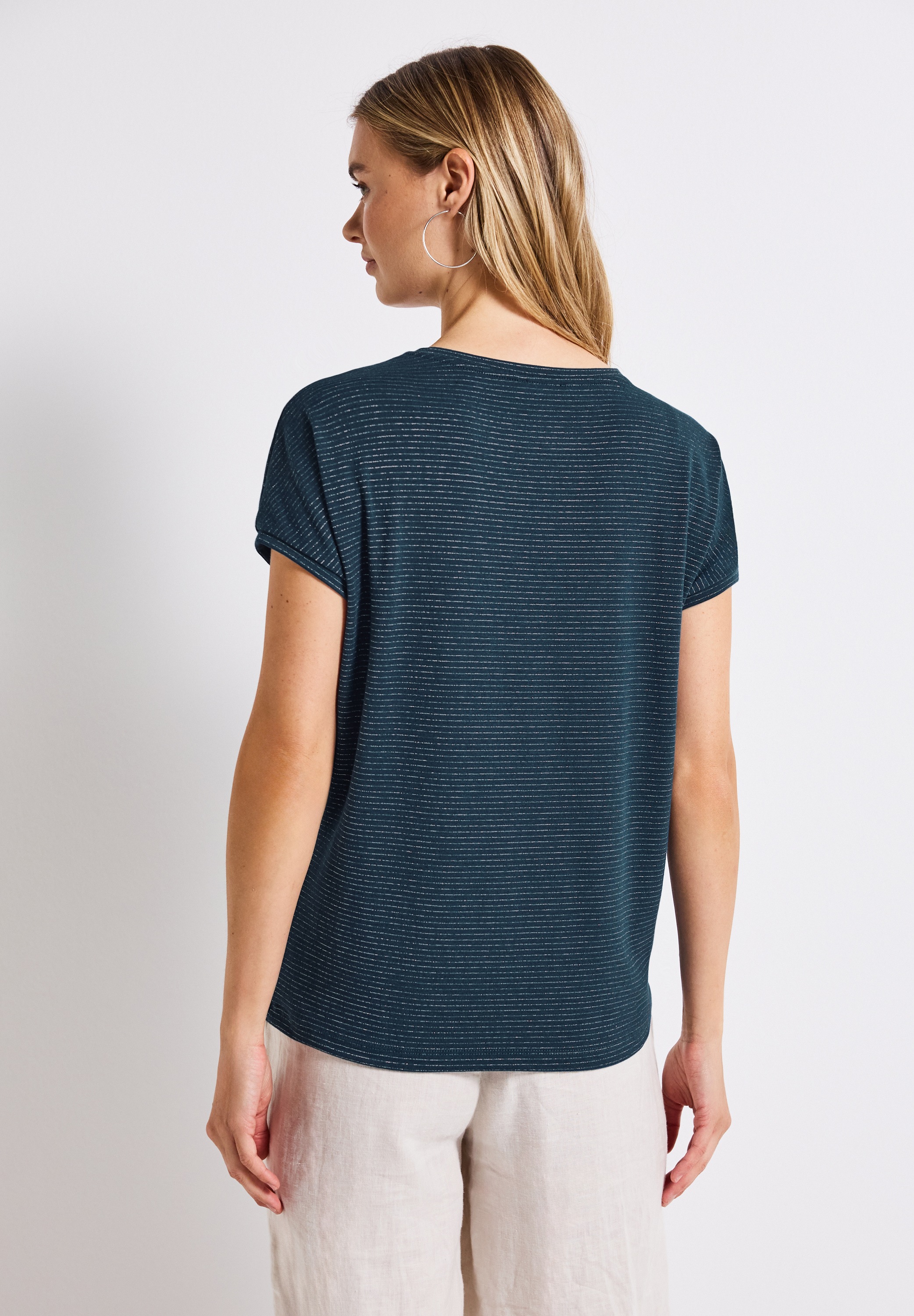 STREET ONE T-Shirt, aus elastischem Materialmix günstig online kaufen