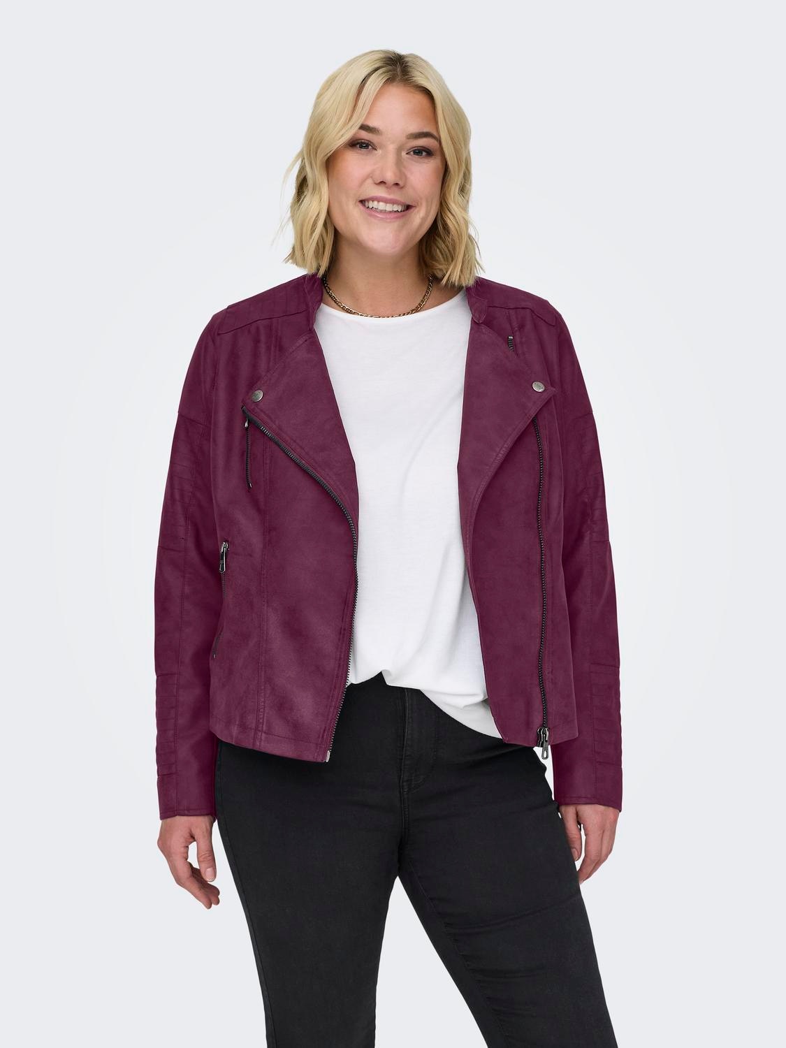 ONLY CARMAKOMA Lederimitatjacke "CARAVANA FAUX LEATHER BIKER OTW" mit Biker günstig online kaufen