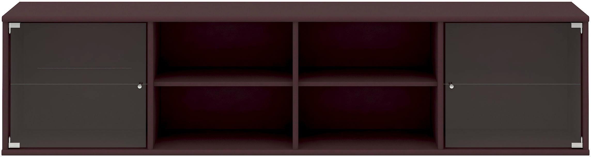 anpassungsbar hängend/stehend Hochwertig montierbar«, Glastüren, »Mistral, B: BAUR Lowboard, mit Furniture | 177 cm, Designmöbel Hammel lowboard, zwei Regal