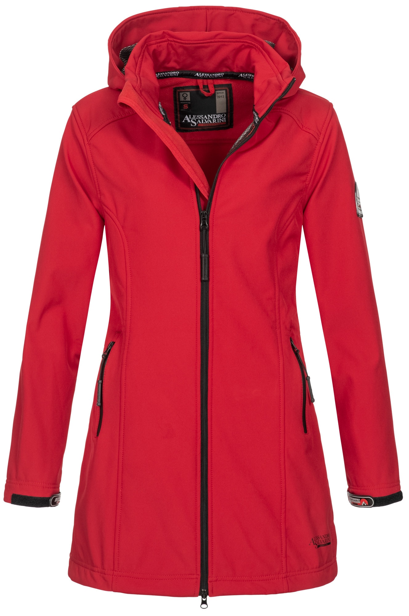 Alessandro Salvarini Softshelljacke "Alessia", lang mit abnehmbarer Kapuze