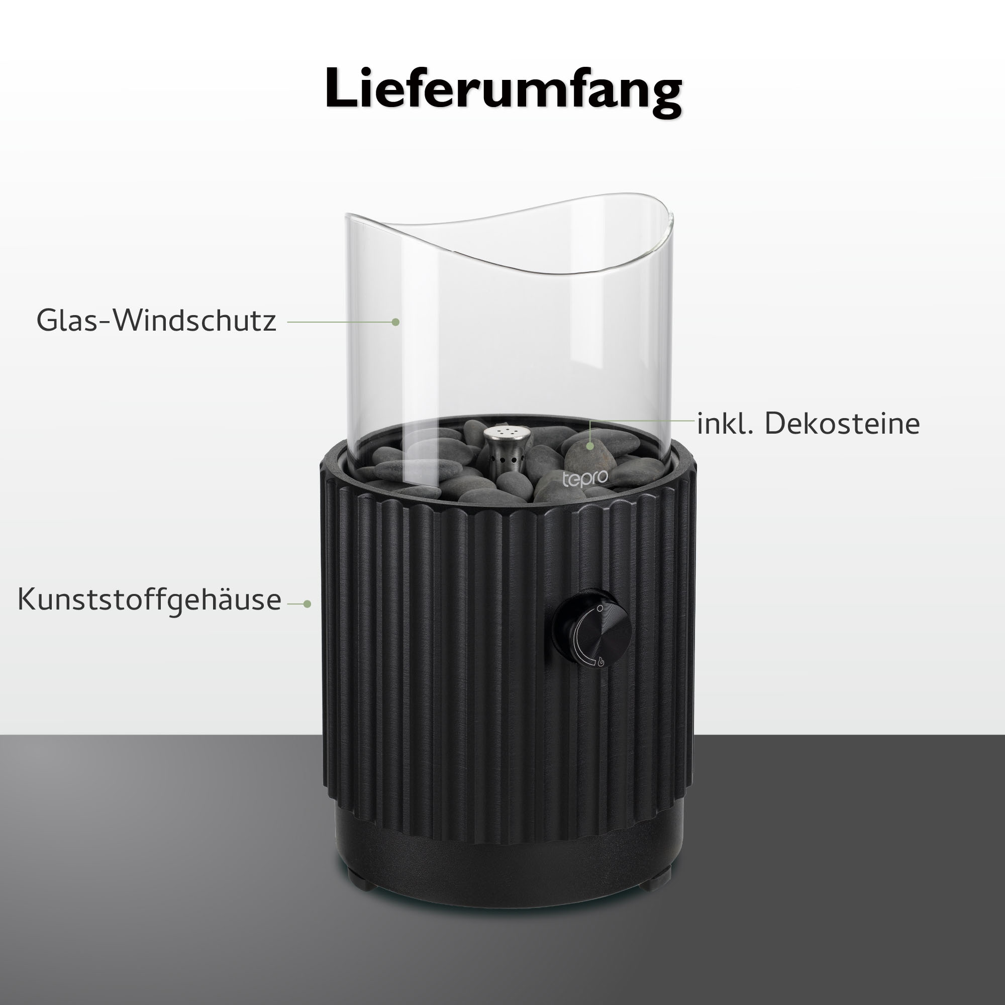 Tepro Feuerstelle »Tisch-Gasfeuerstelle mit Dekosteinen«